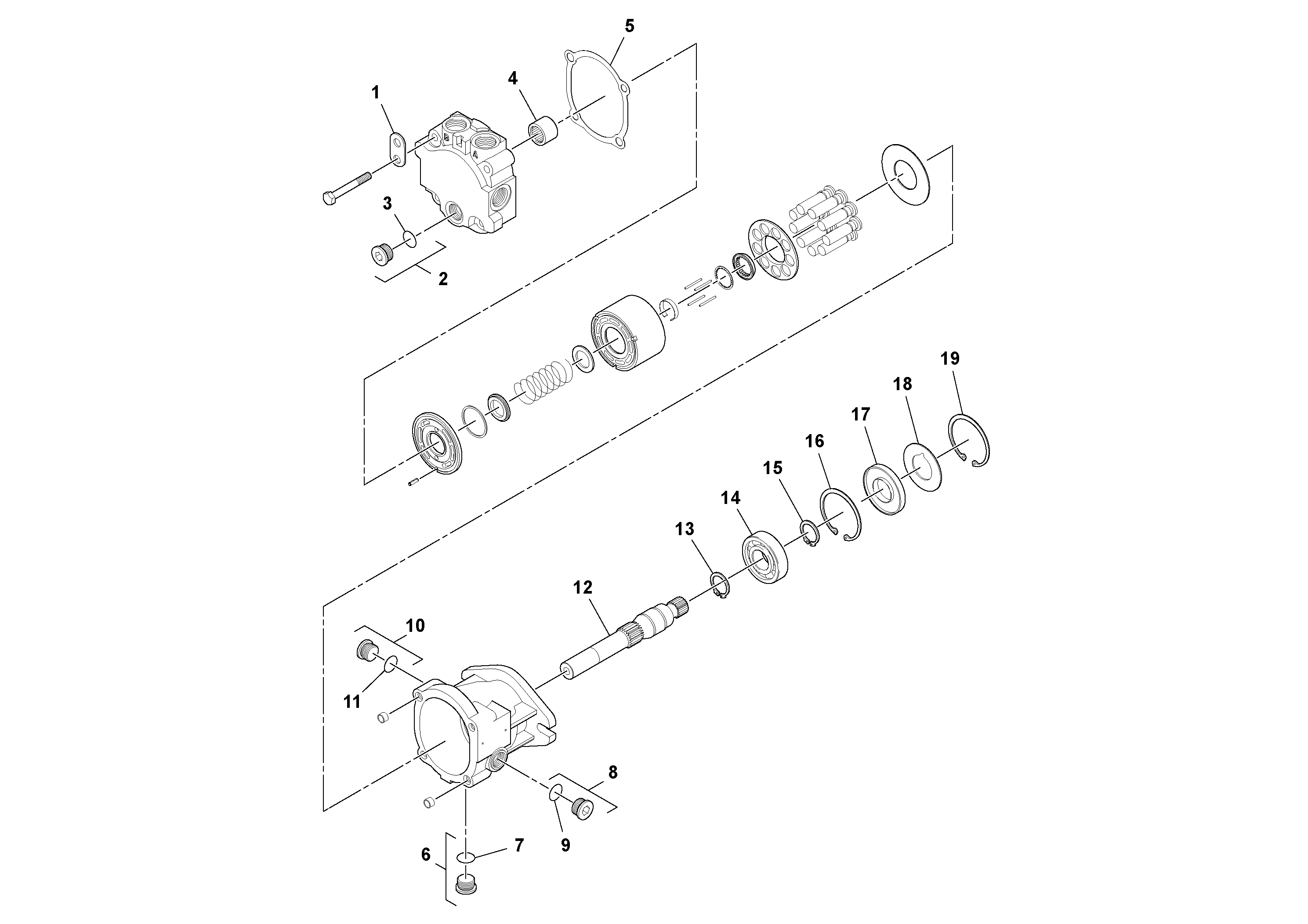 Схема запчастей Volvo SD100D/100F/SD105DX/105F S/N 197389 - - 60101 Vibration Motor 