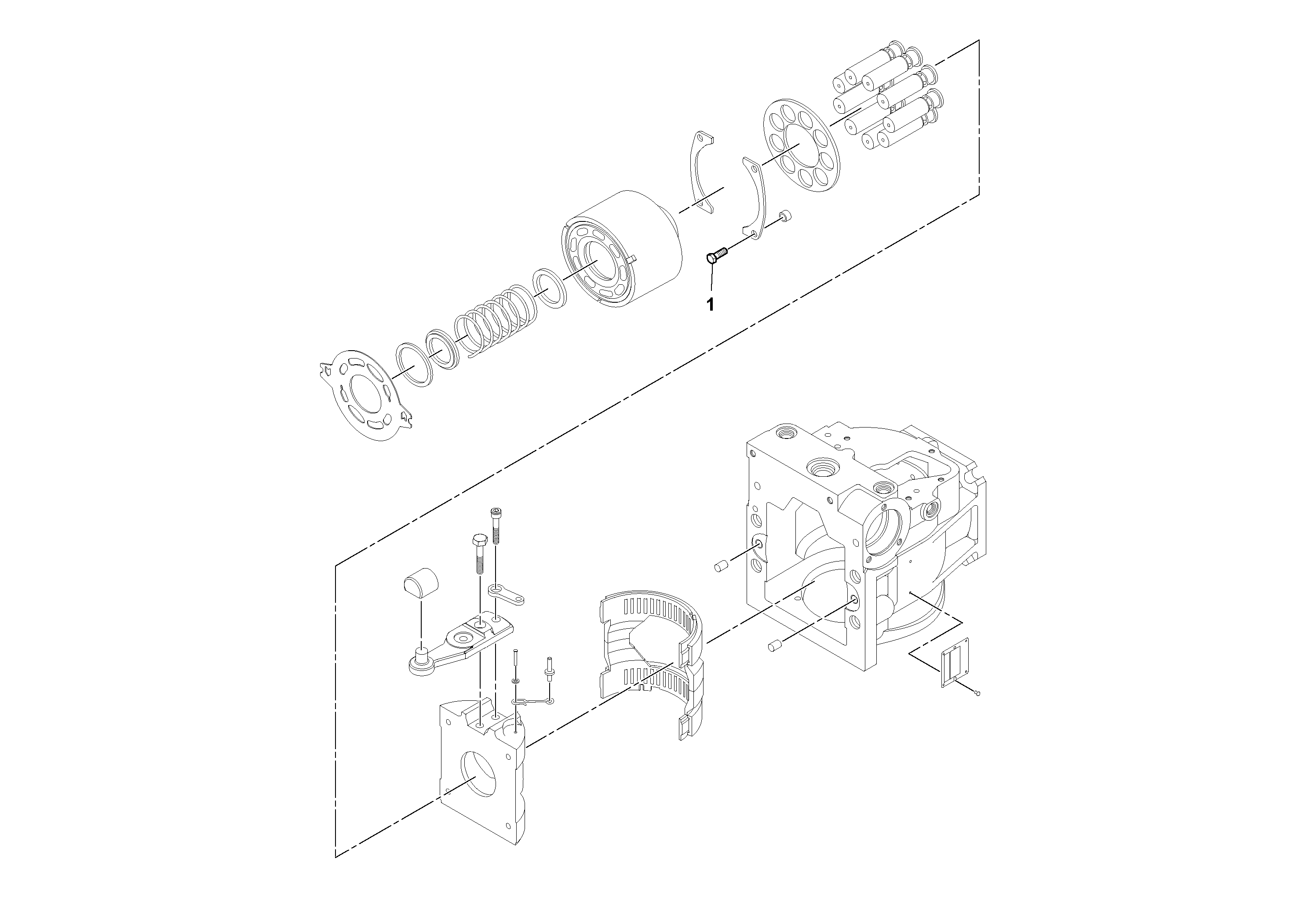 Схема запчастей Volvo SD100D/100F/SD105DX/105F S/N 197389 - - 60698 Propulsion Pump 