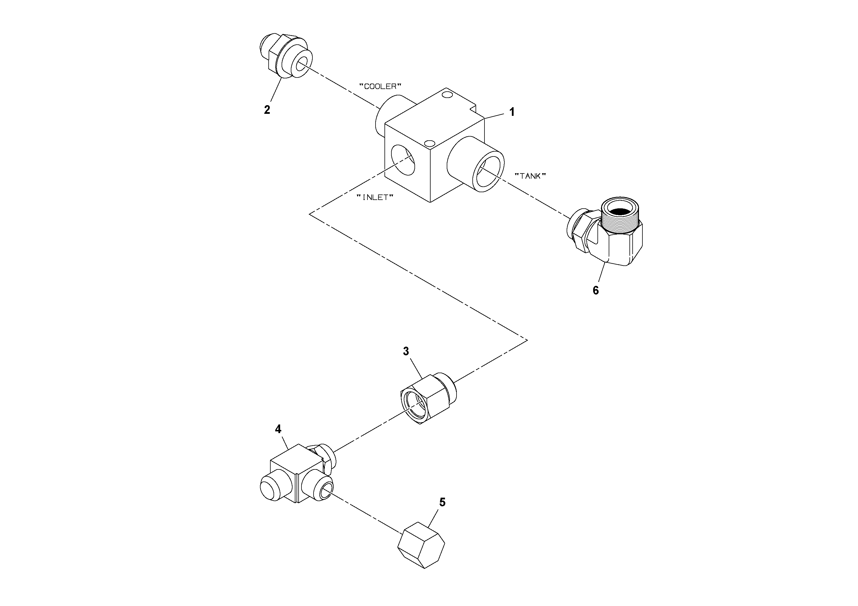 Схема запчастей Volvo SD77DA S/N 197788- - 51065 Thermal Bypass Valve Installation 
