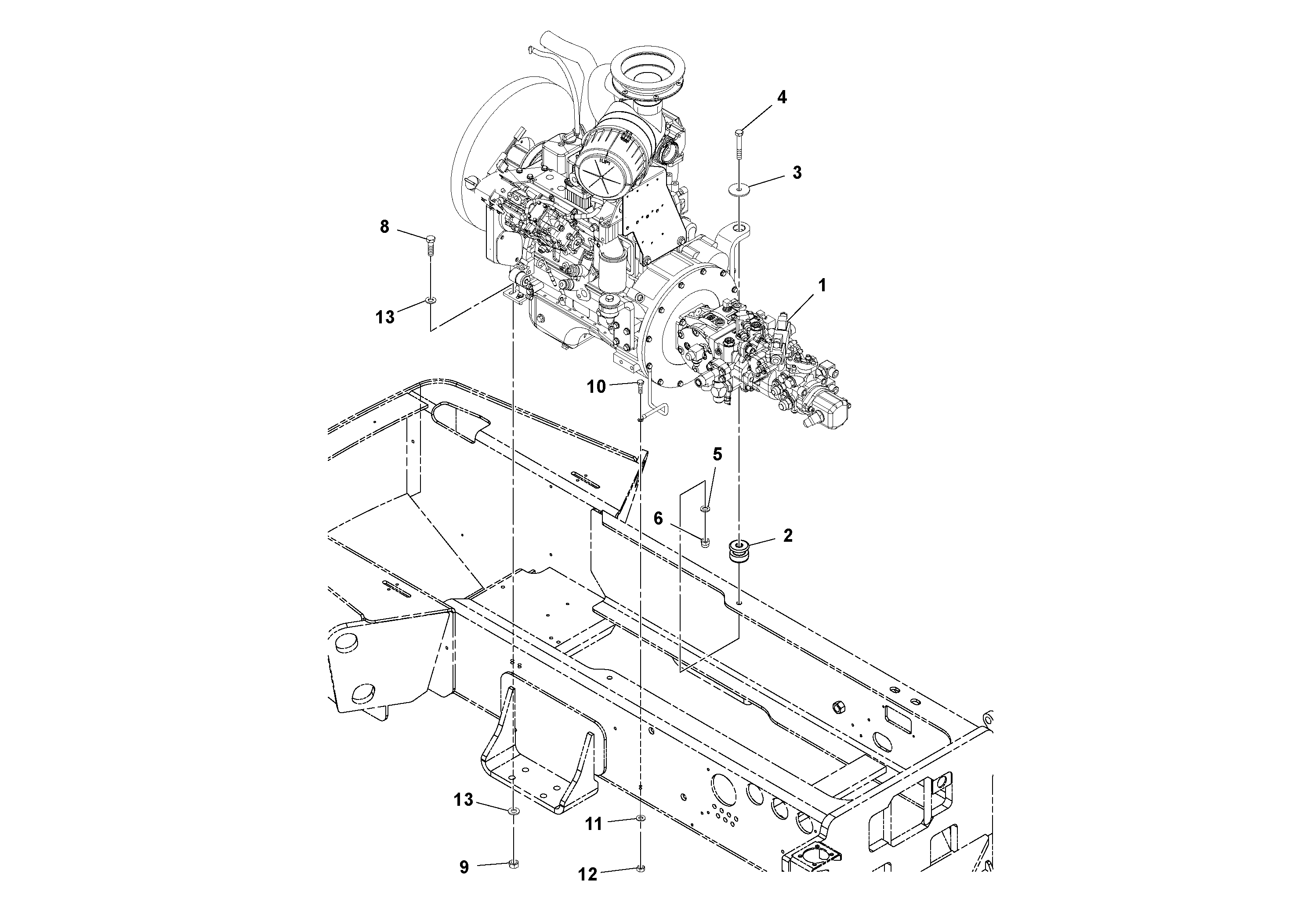 Схема запчастей Volvo SD77DA S/N 197788- - 41007 Engine Installation 