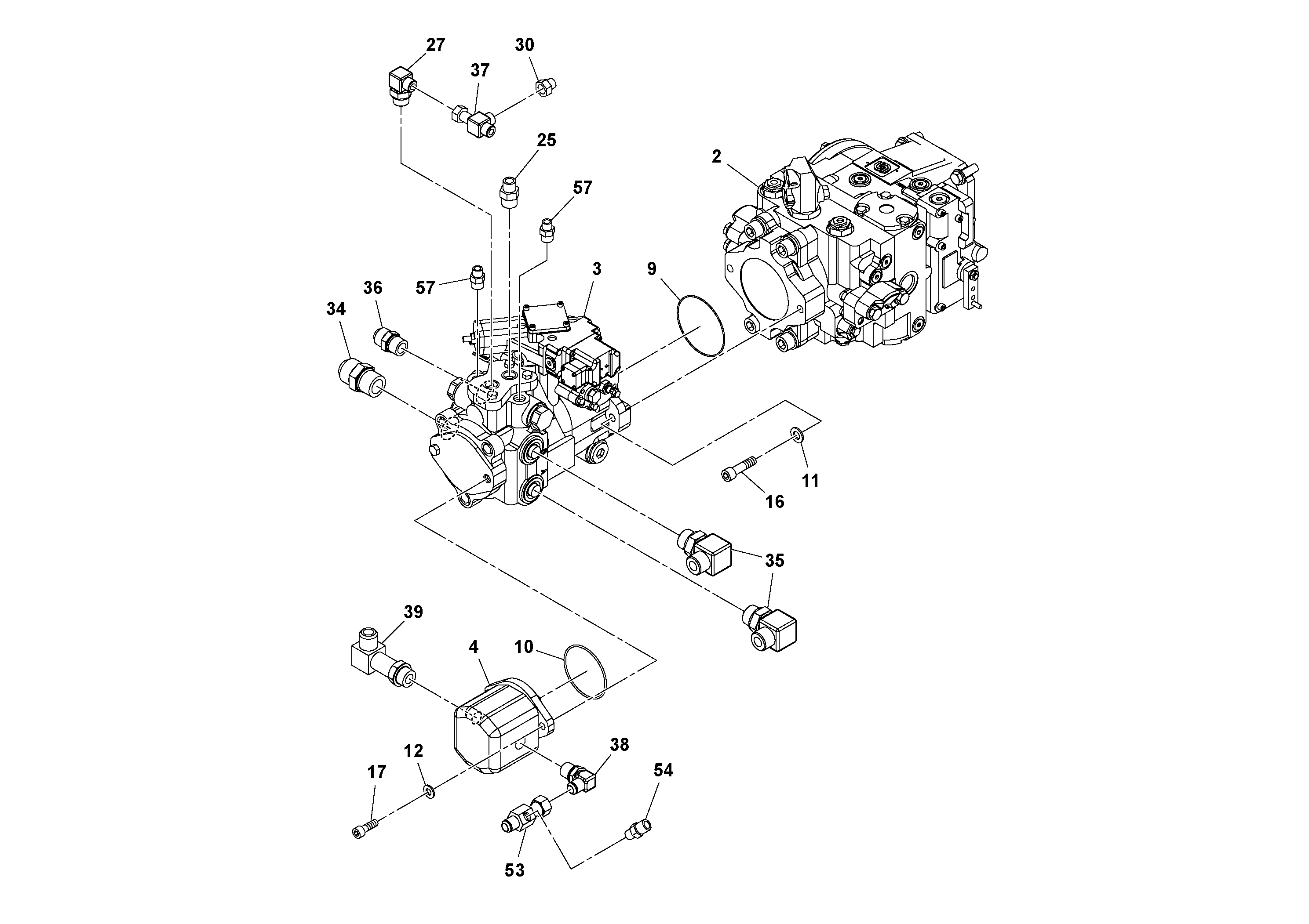Схема запчастей Volvo SD77DA S/N 197788- - 100140 Pump Stack Assembly 