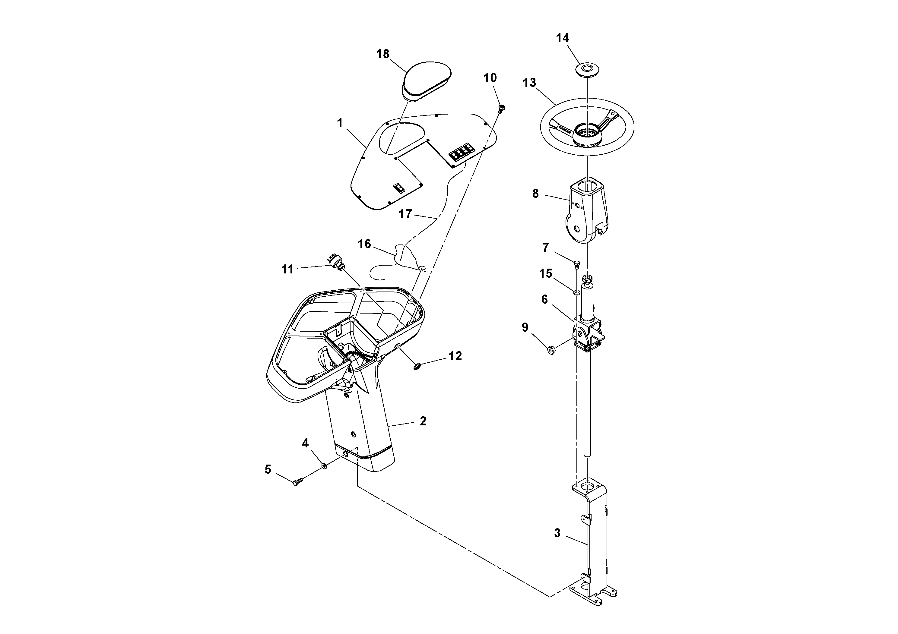 Схема запчастей Volvo SD77DA S/N 197788- - 43469 Pedestal Assembly 