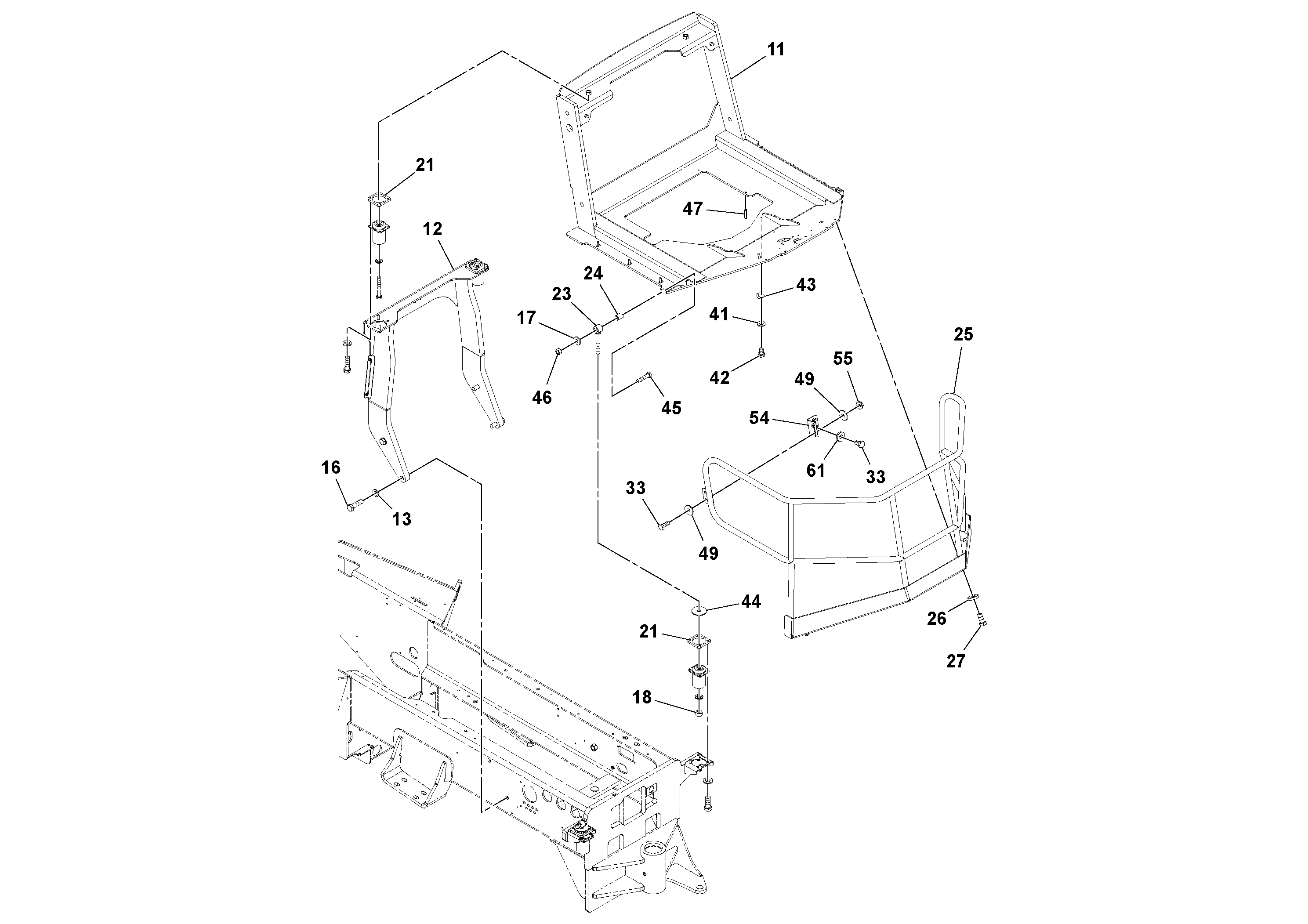 Схема запчастей Volvo SD77DA S/N 197788- - 43483 Operators Platform Installation 