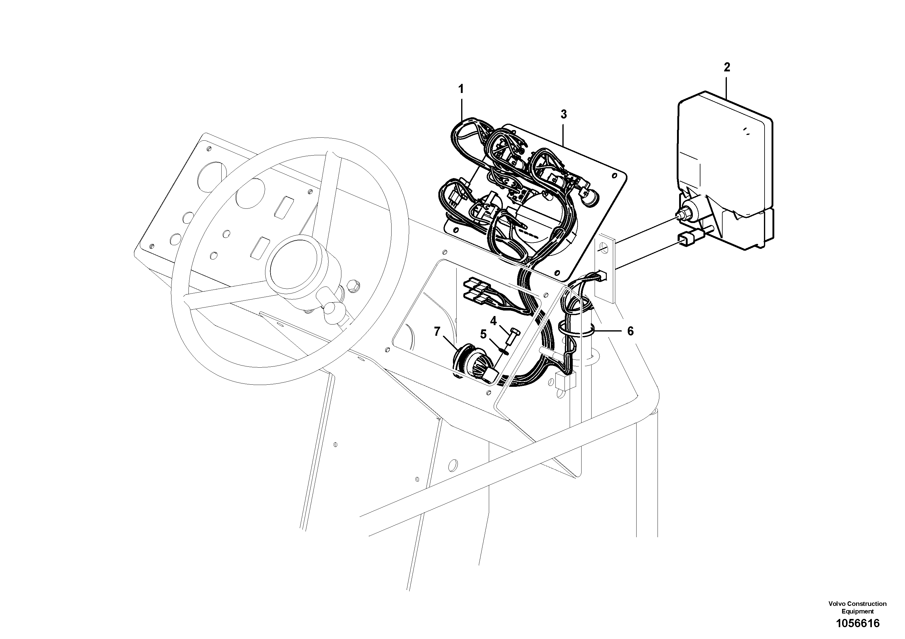 Схема запчастей Volvo SD110C/SD110 - 86676 Cable harness, Side panel, Rh 