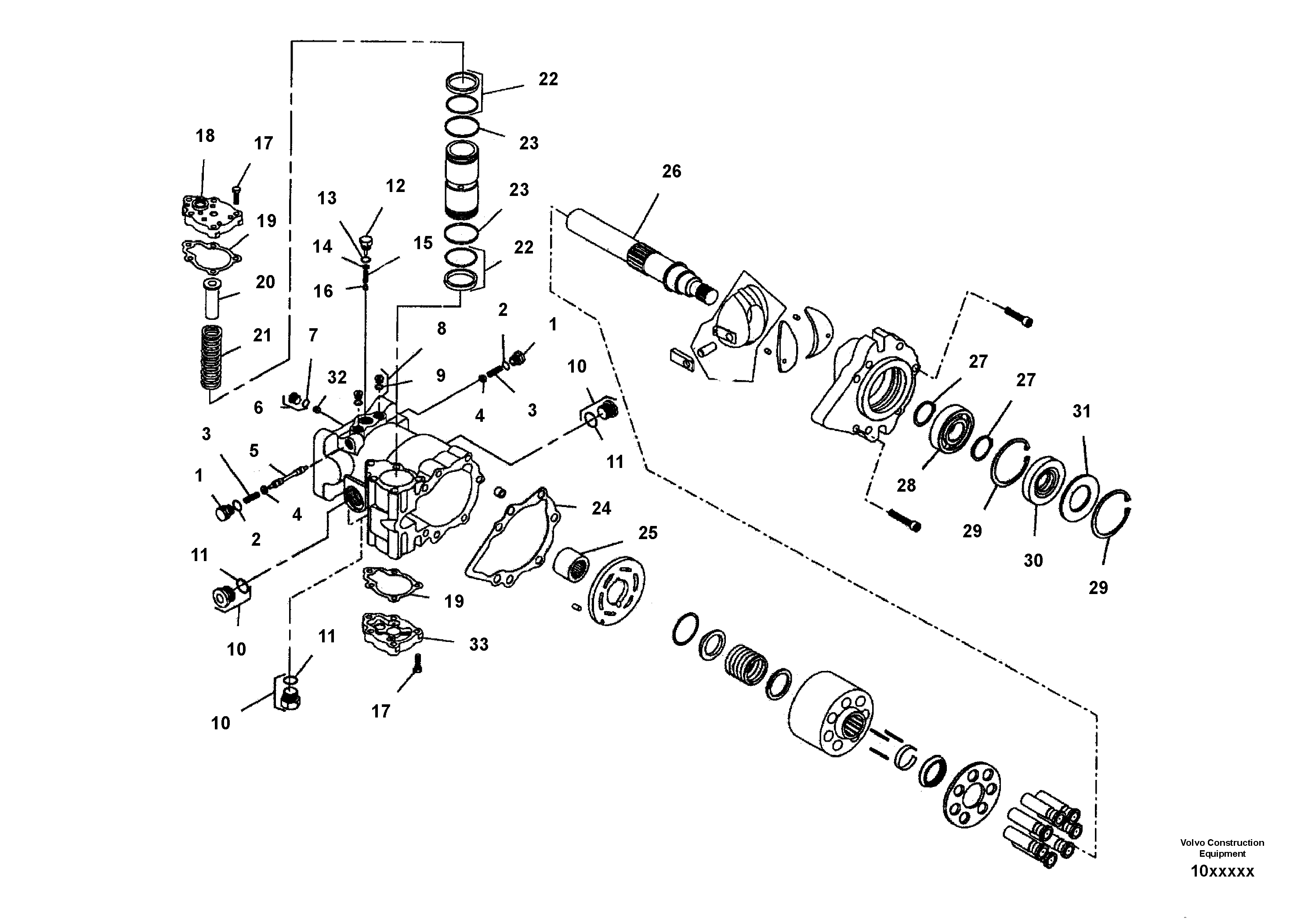 Схема запчастей Volvo SD110C/SD110 - 101841 Axle Drive Motor 