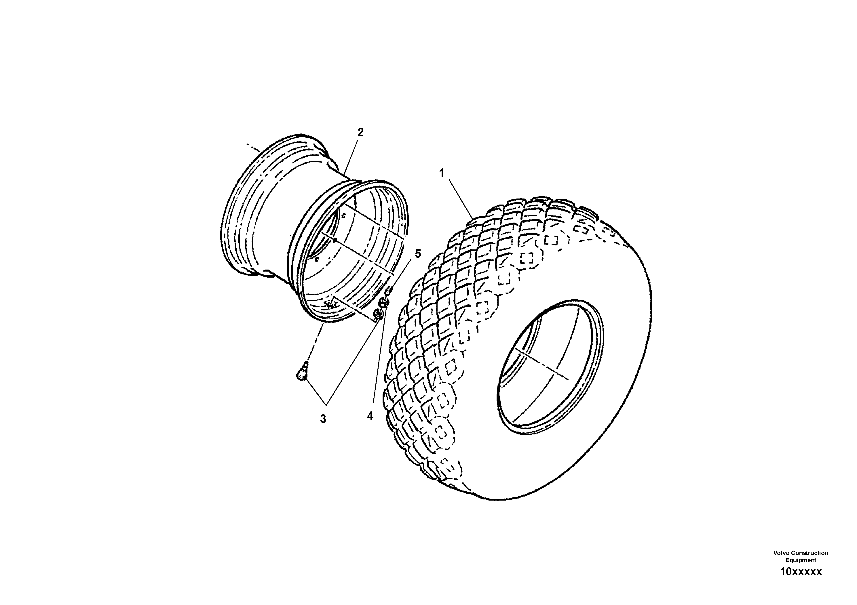 Схема запчастей Volvo SD150 S/N 0815001023 - - 47014 Tire and Wheel Assembly 