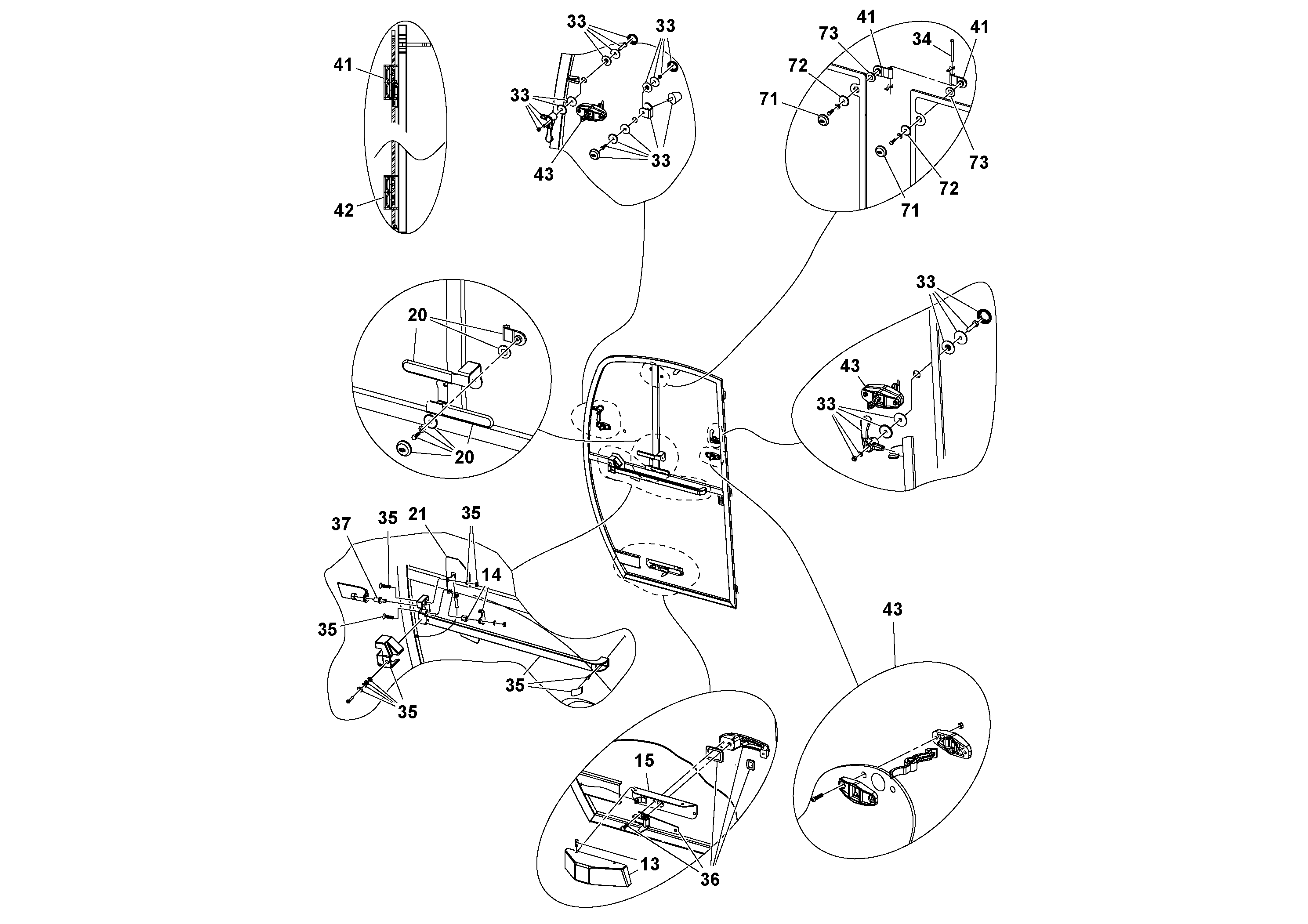 Схема запчастей Volvo SD160DX/SD190/SD200 S/N 197386 - - 96646 Cab Assembly 
