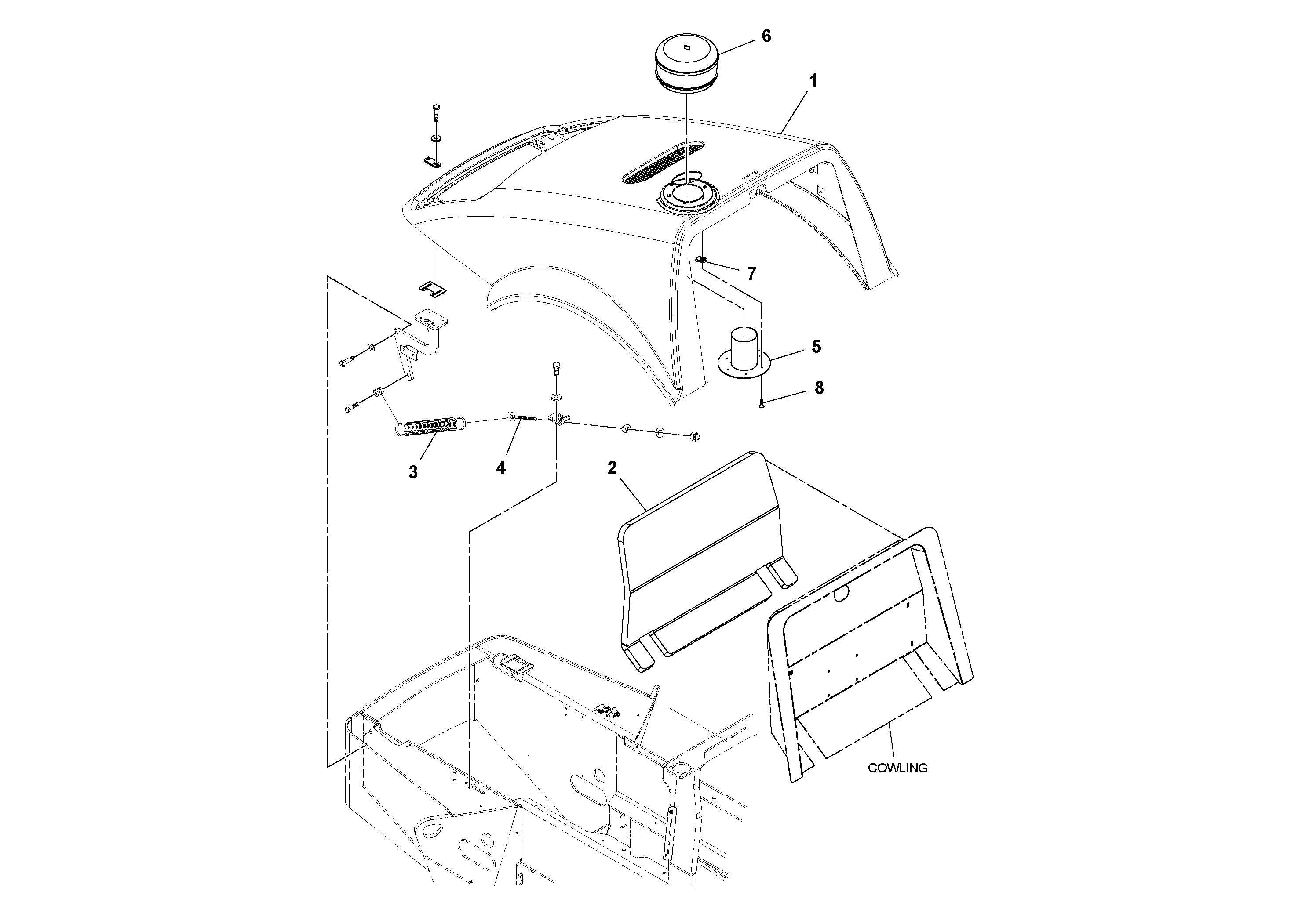 Схема запчастей Volvo SD160DX/SD190/SD200 S/N 197386 - - 98149 Sound Kit With Air Pre-cleaner Installation 