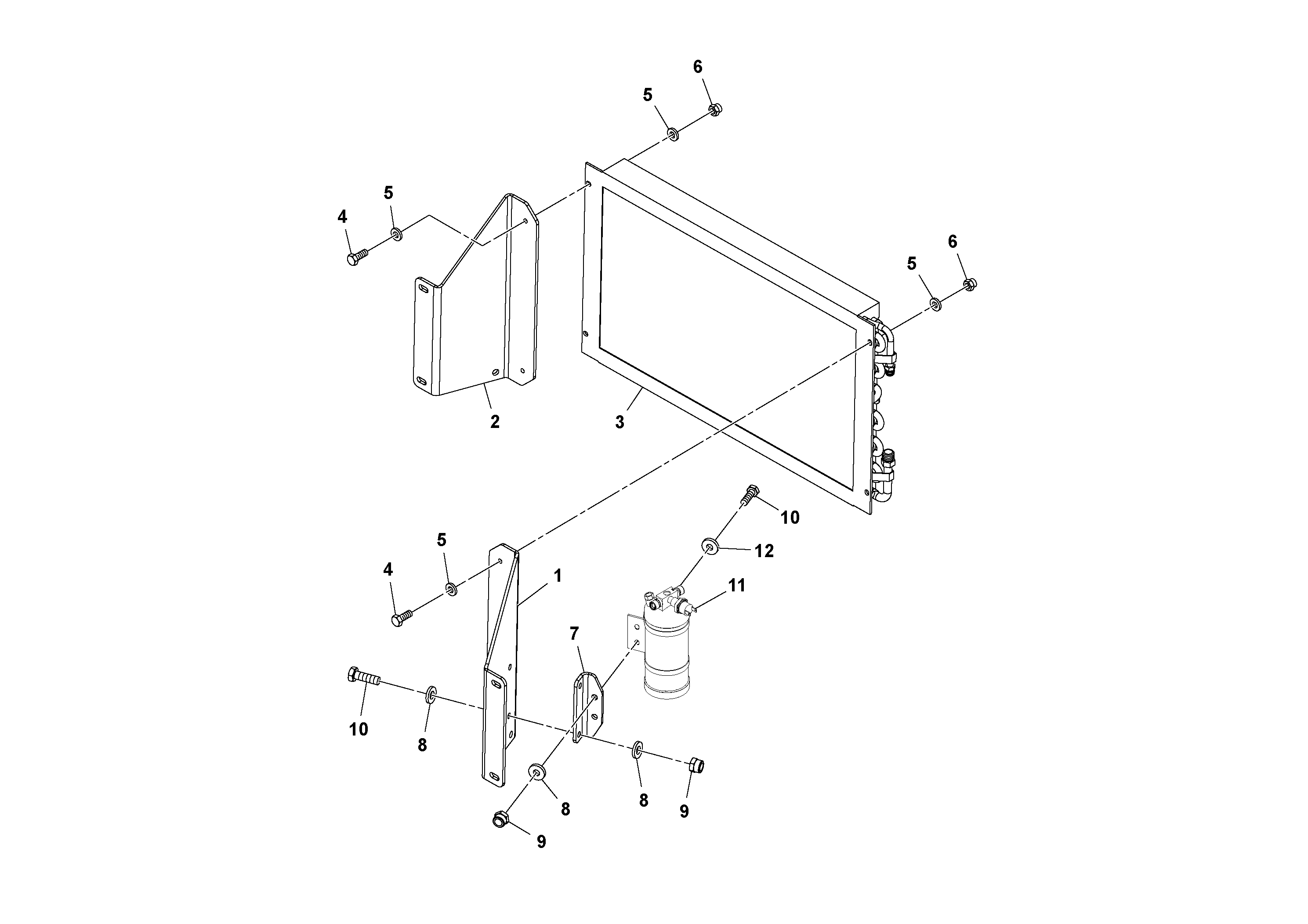 Схема запчастей Volvo SD160DX/SD190/SD200 S/N 197386 - - 95974 Condenser Assembly 