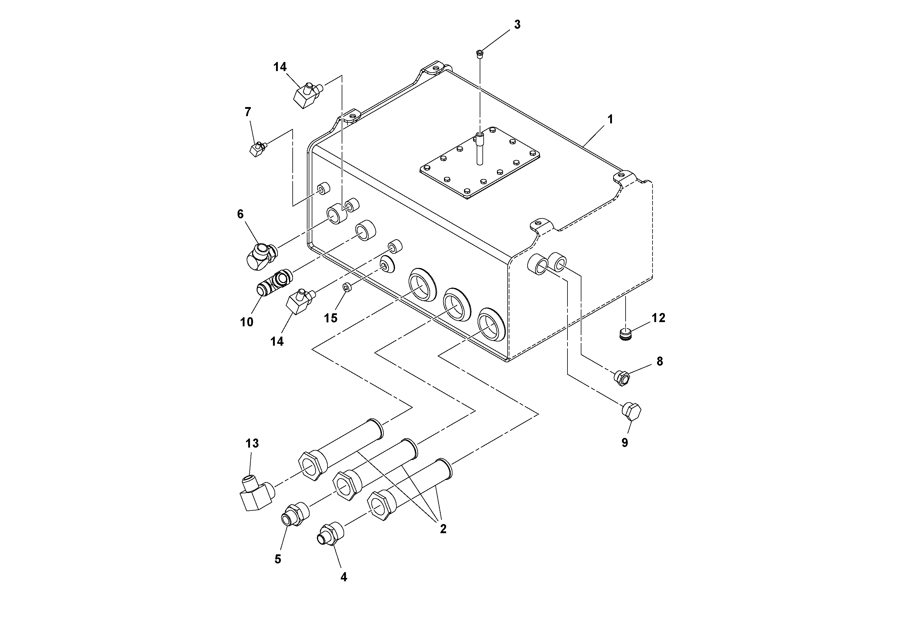 Схема запчастей Volvo SD160DX/SD190/SD200 S/N 197386 - - 99082 Hydraulic Tank Assembly 