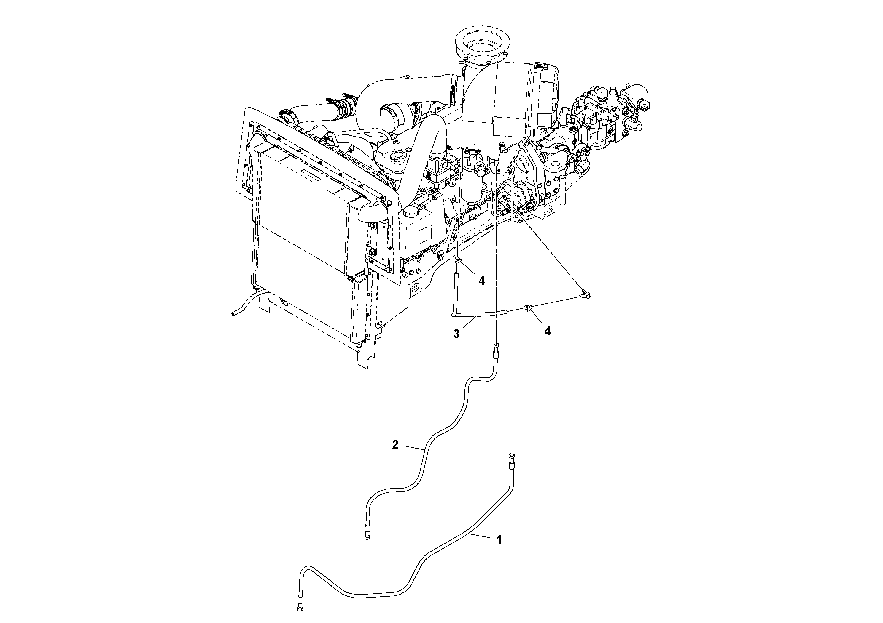 Схема запчастей Volvo SD160DX/SD190/SD200 S/N 197386 - - 100534 Fuel Line Installation 