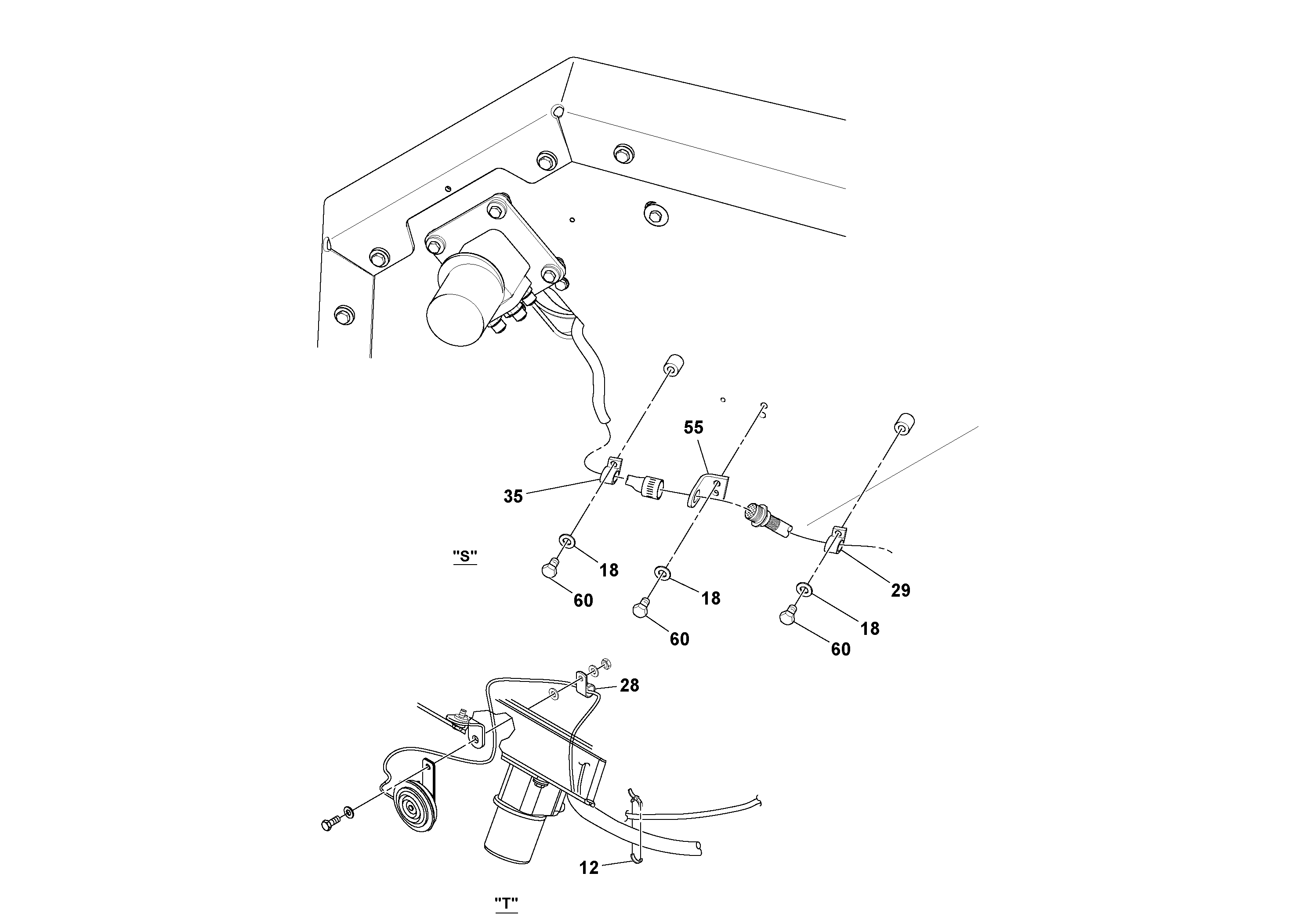 Схема запчастей Volvo SD160DX/SD190/SD200 S/N 197386 - - 19481 Electrical Installation 