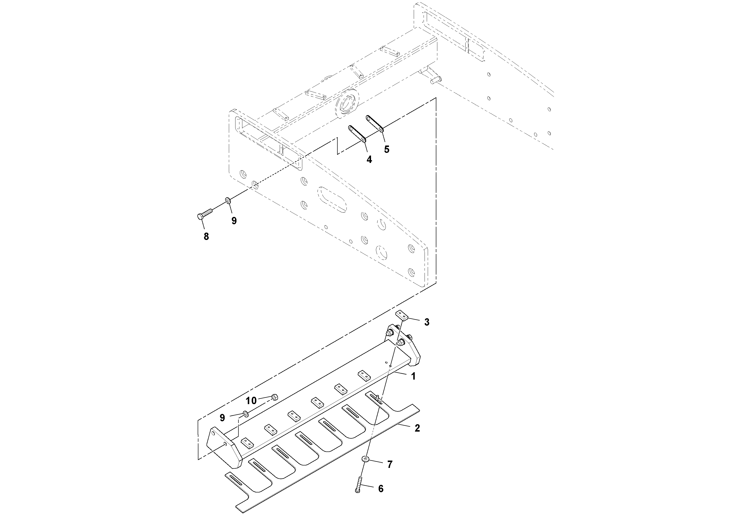 Схема запчастей Volvo SD115D/SD115F S/N 23273 - - 74216 Inside Scraper Installation 