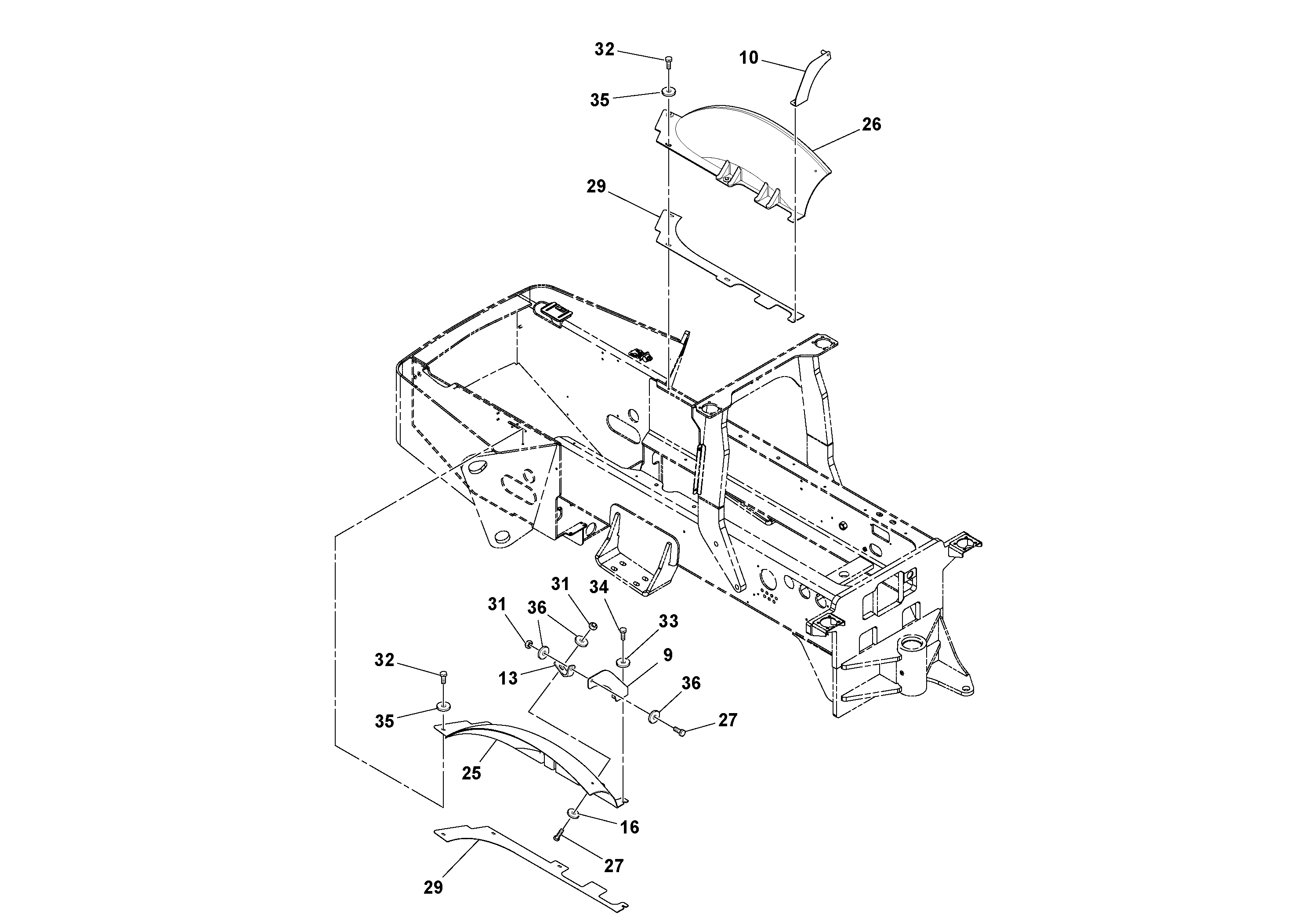 Схема запчастей Volvo SD115D/SD115F S/N 23273 - - 75457 Hood Installation 