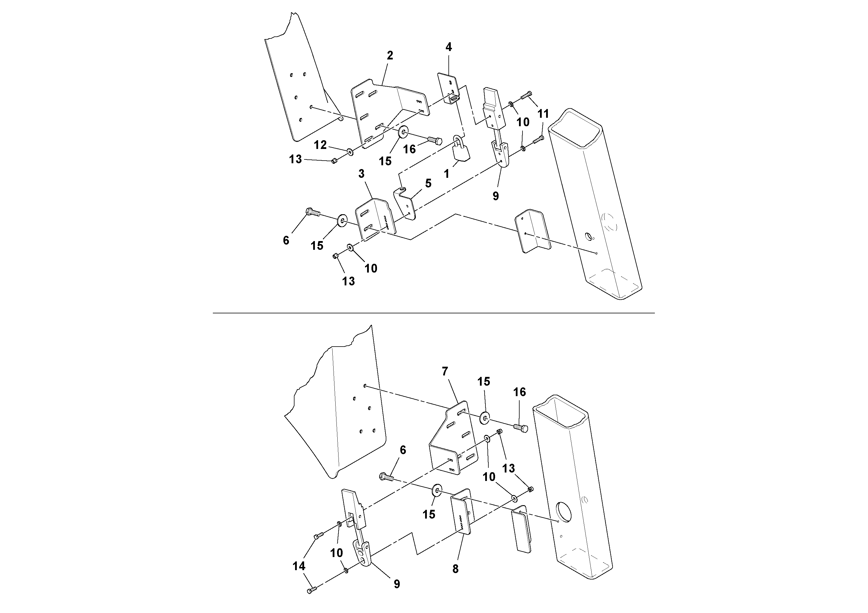 Схема запчастей Volvo SD115D/SD115F S/N 23273 - - 76328 ROPS/hood lock installation 