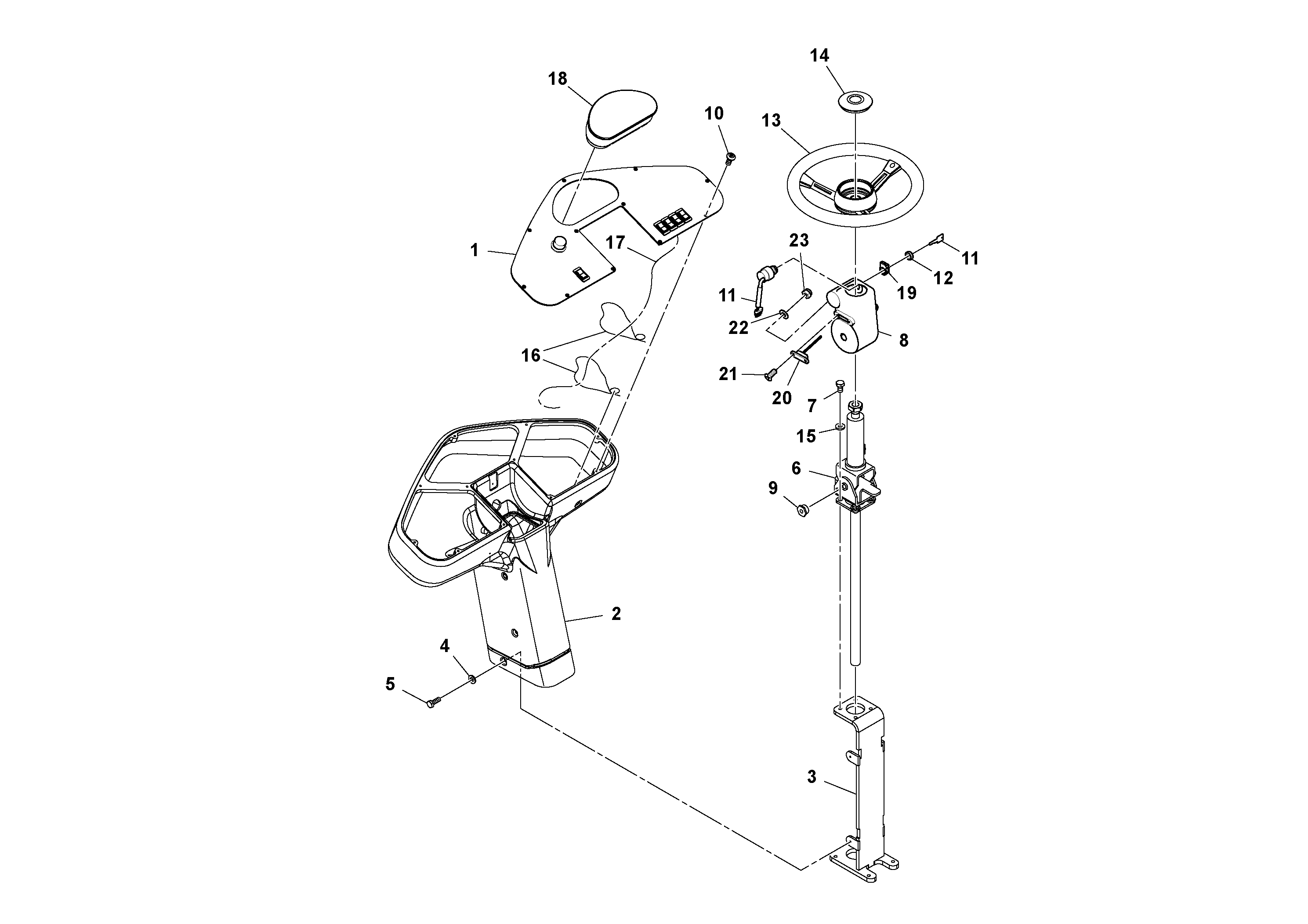 Схема запчастей Volvo SD115D/SD115F S/N 23273 - - 99672 Pedestal And Seat Installation 