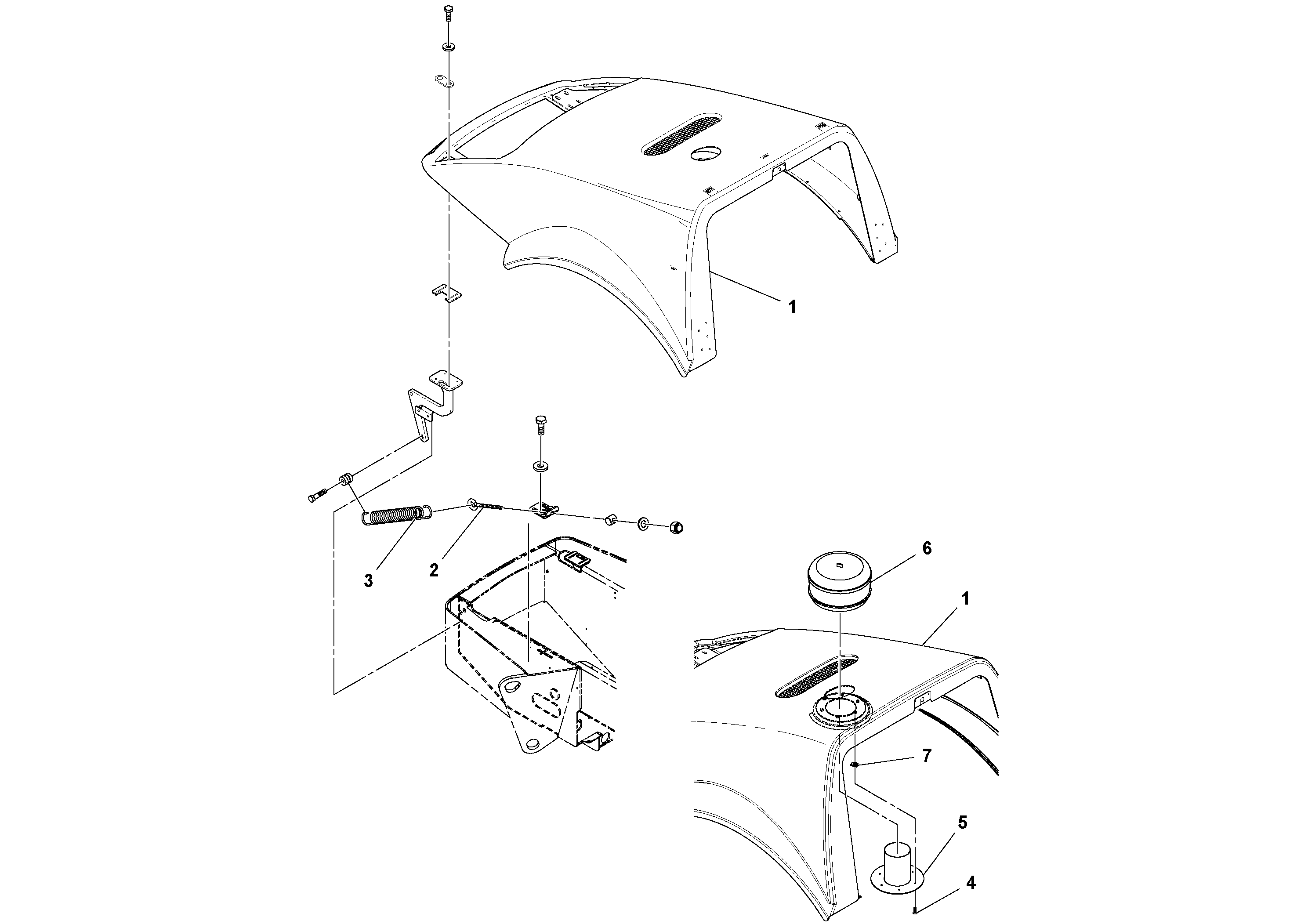 Схема запчастей Volvo SD115D/SD115F S/N 23273 - - 76343 Sound Kit W/pre-cleaner Installation 