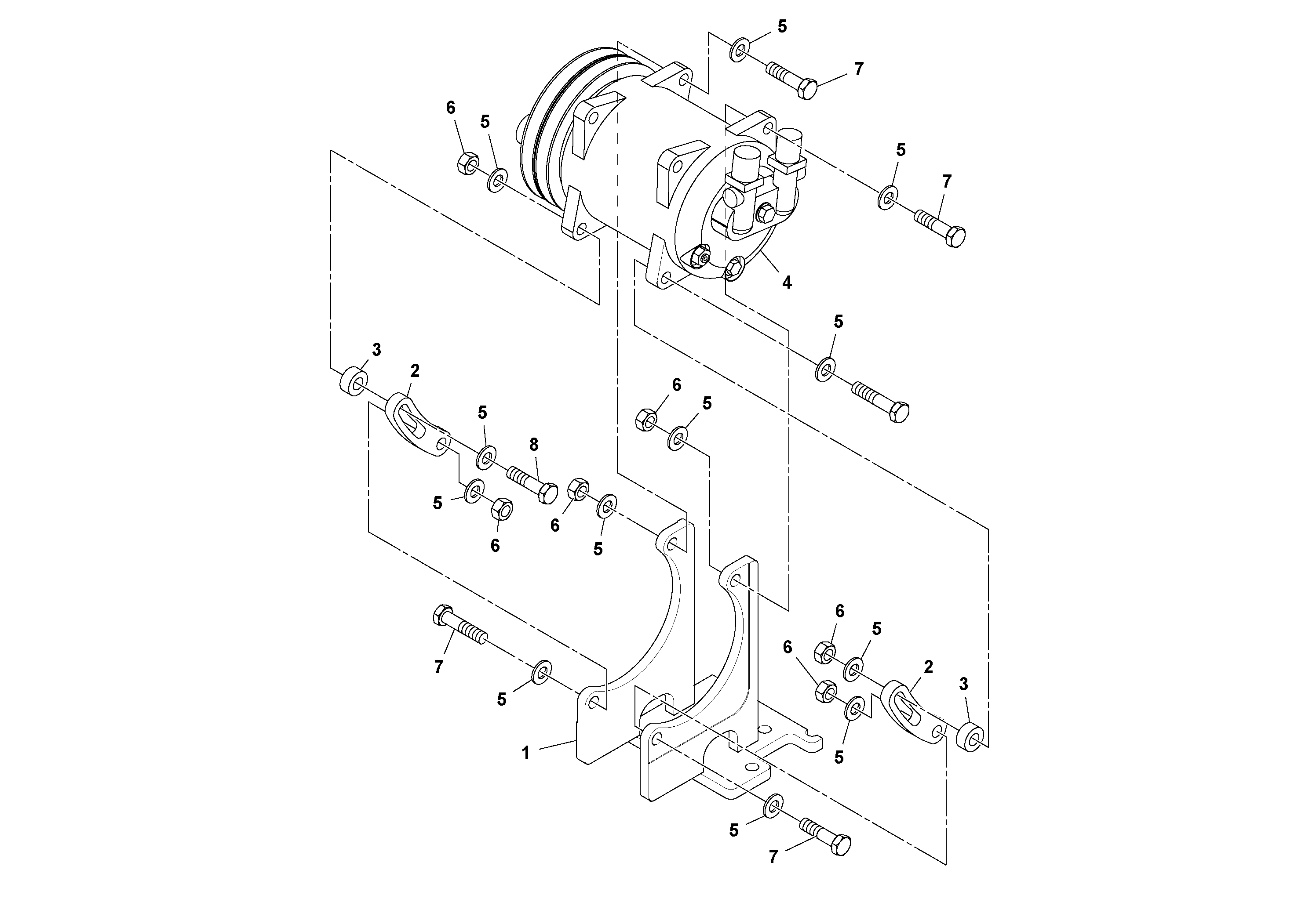 Схема запчастей Volvo SD115D/SD115F S/N 23273 - - 73549 Compressor Assembly 