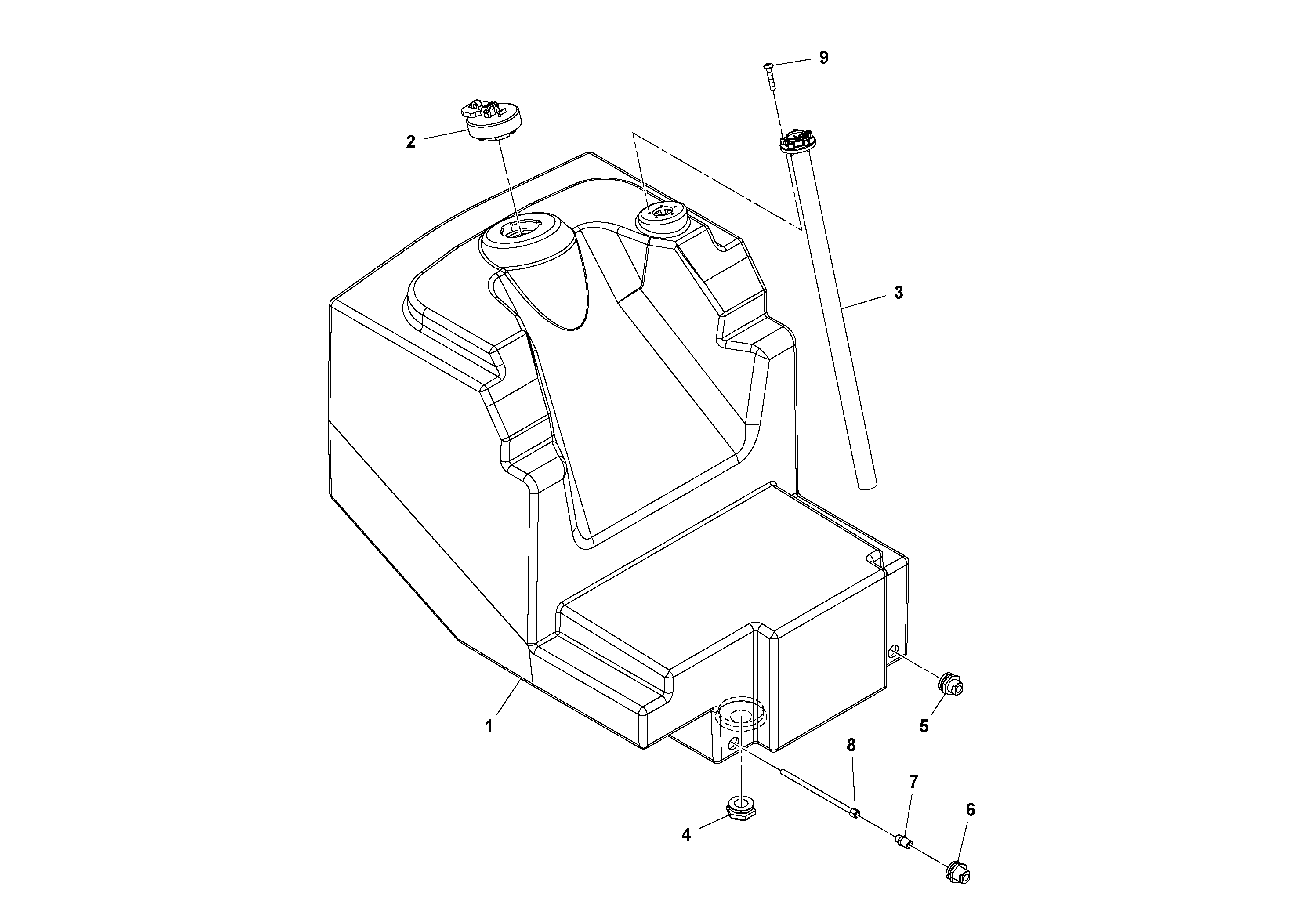 Схема запчастей Volvo SD115D/SD115F S/N 23273 - - 76574 Fuel Tank Assembly 