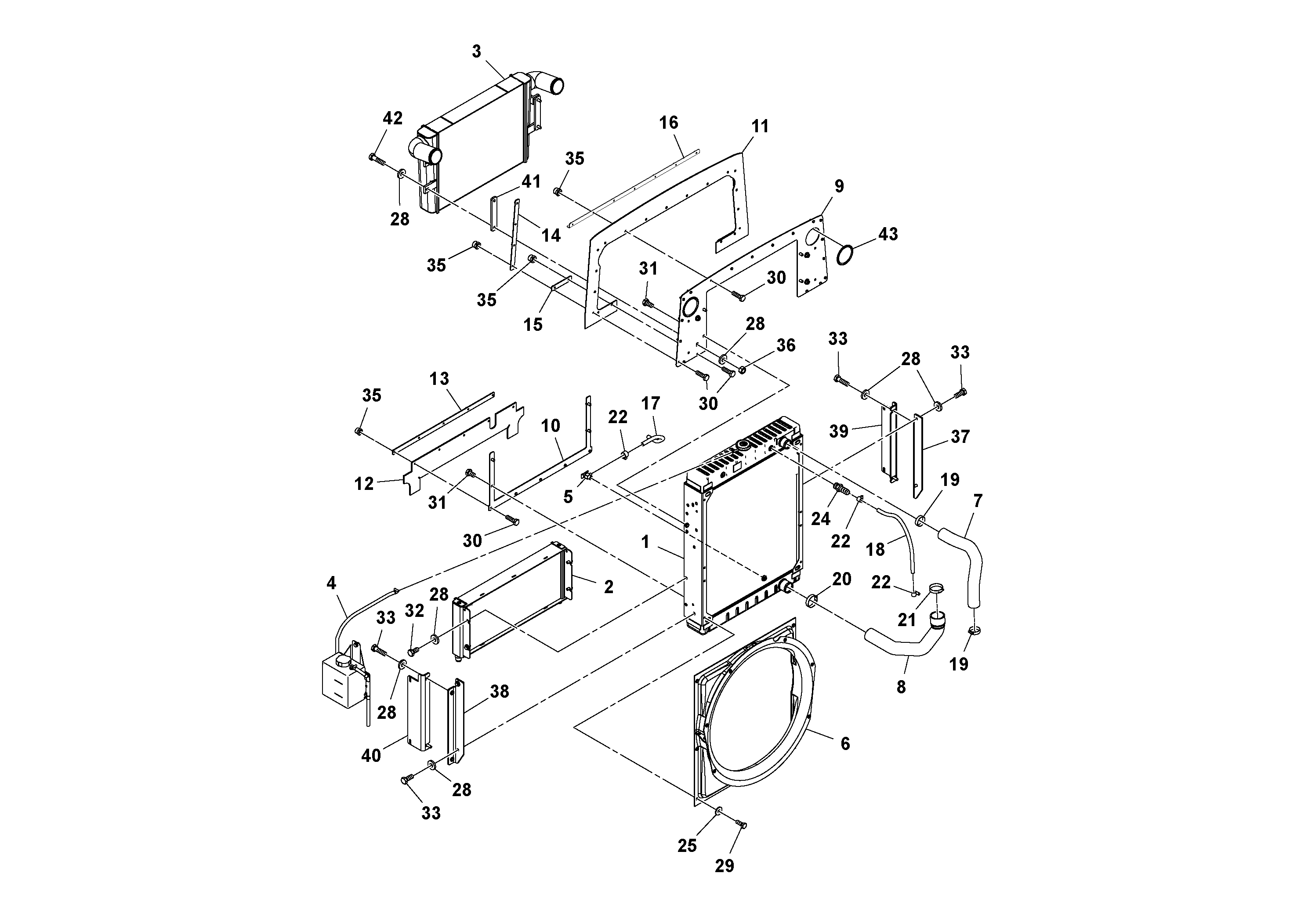 Схема запчастей Volvo SD115D/SD115F S/N 23273 - - 76006 Radiator/Oil Cooler Assembly 