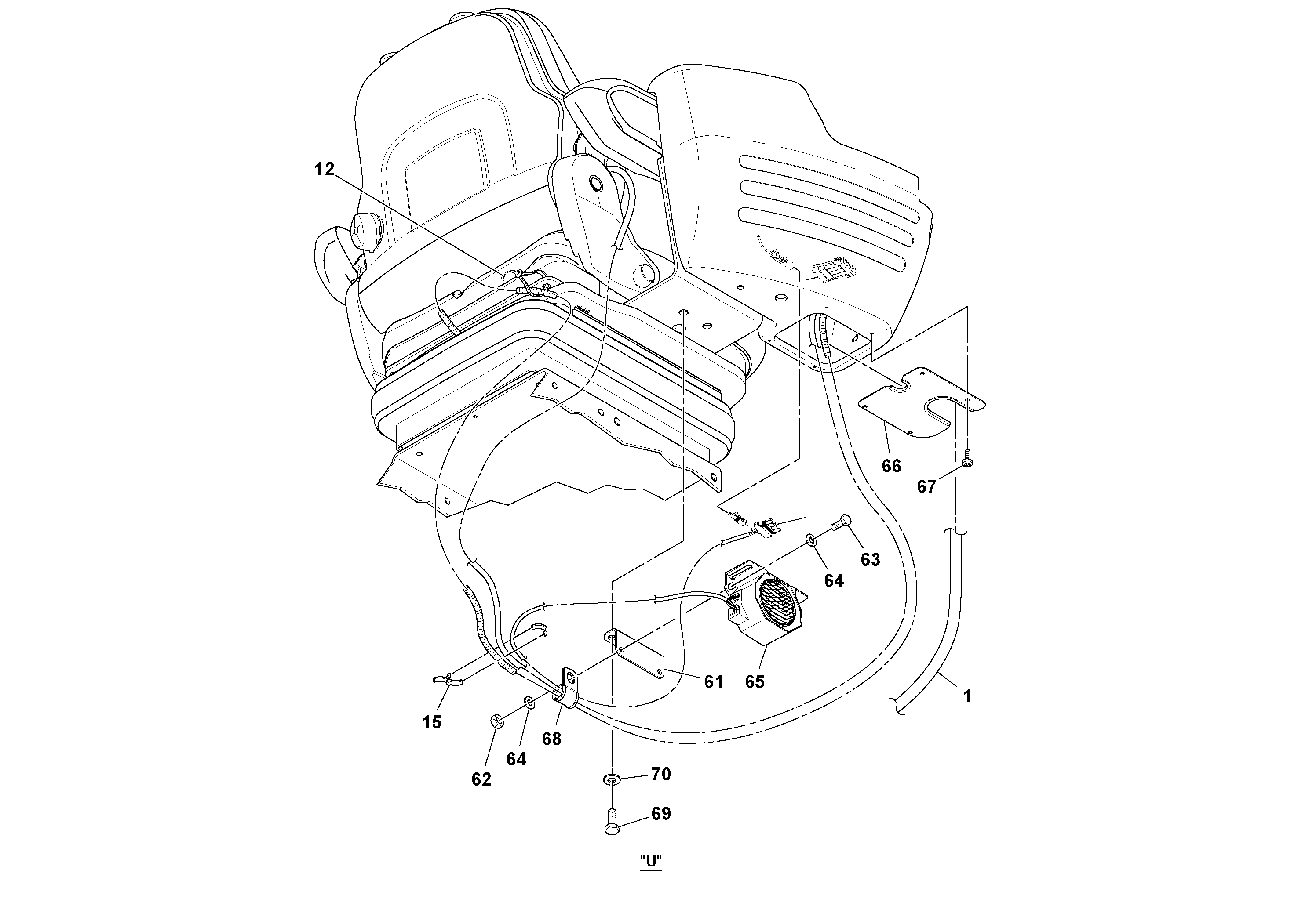 Схема запчастей Volvo SD115D/SD115F S/N 23273 - - 76002 Cable Harness Installation 