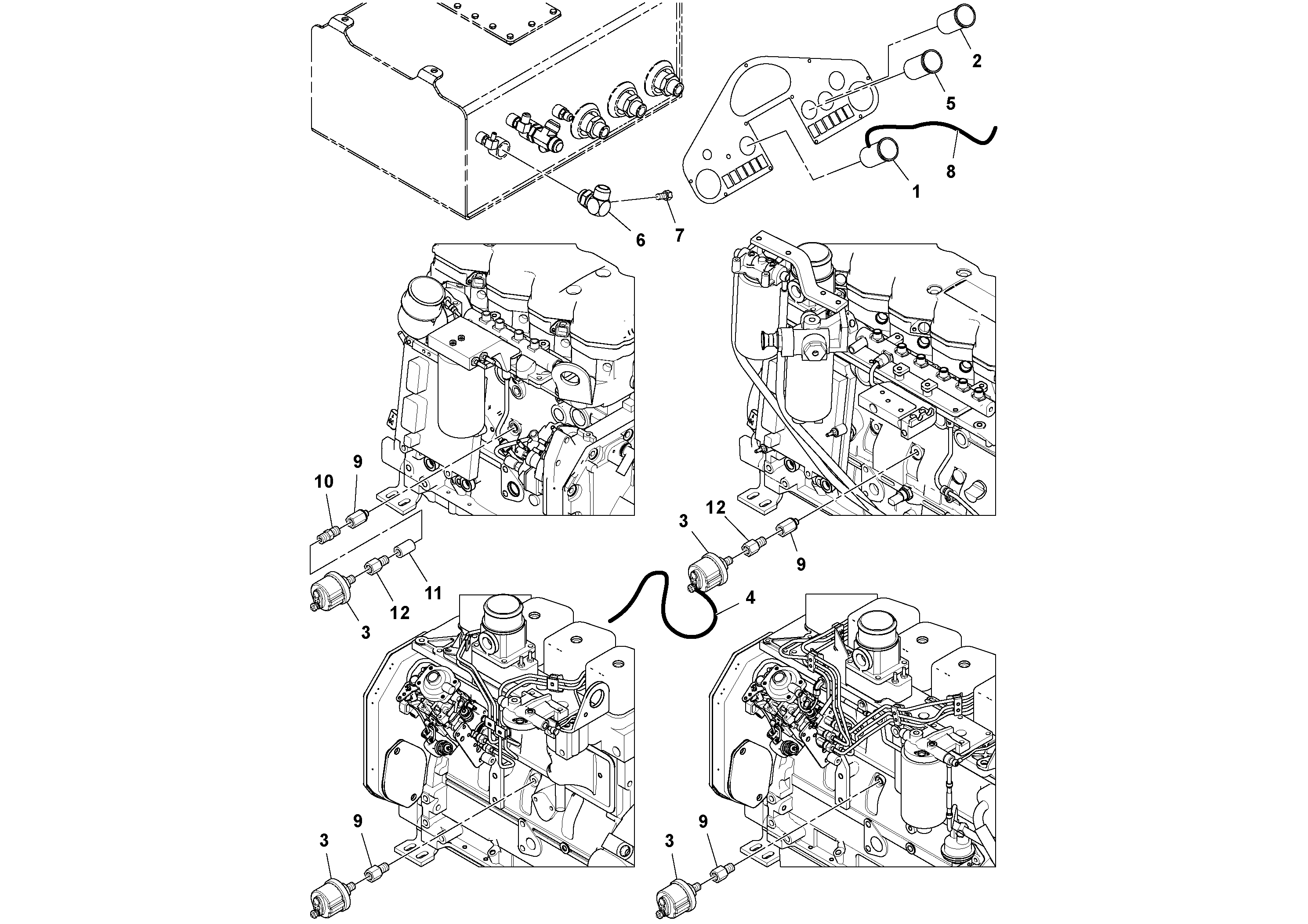Схема запчастей Volvo SD115D/SD115F S/N 23273 - - 68552 Gauge Installation 