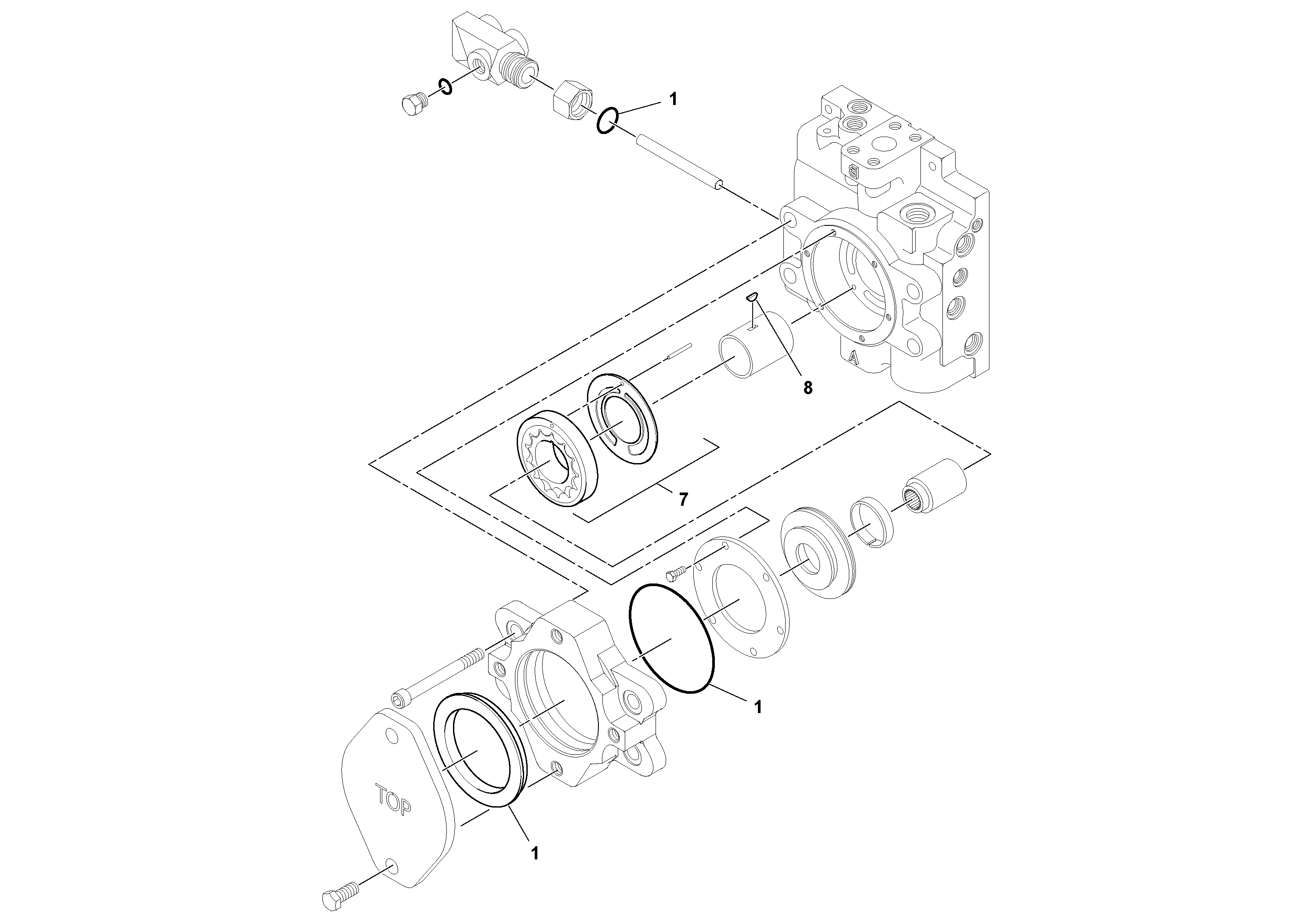 Схема запчастей Volvo SD115D/SD115F S/N 23273 - - 68563 Propulsion Pump 
