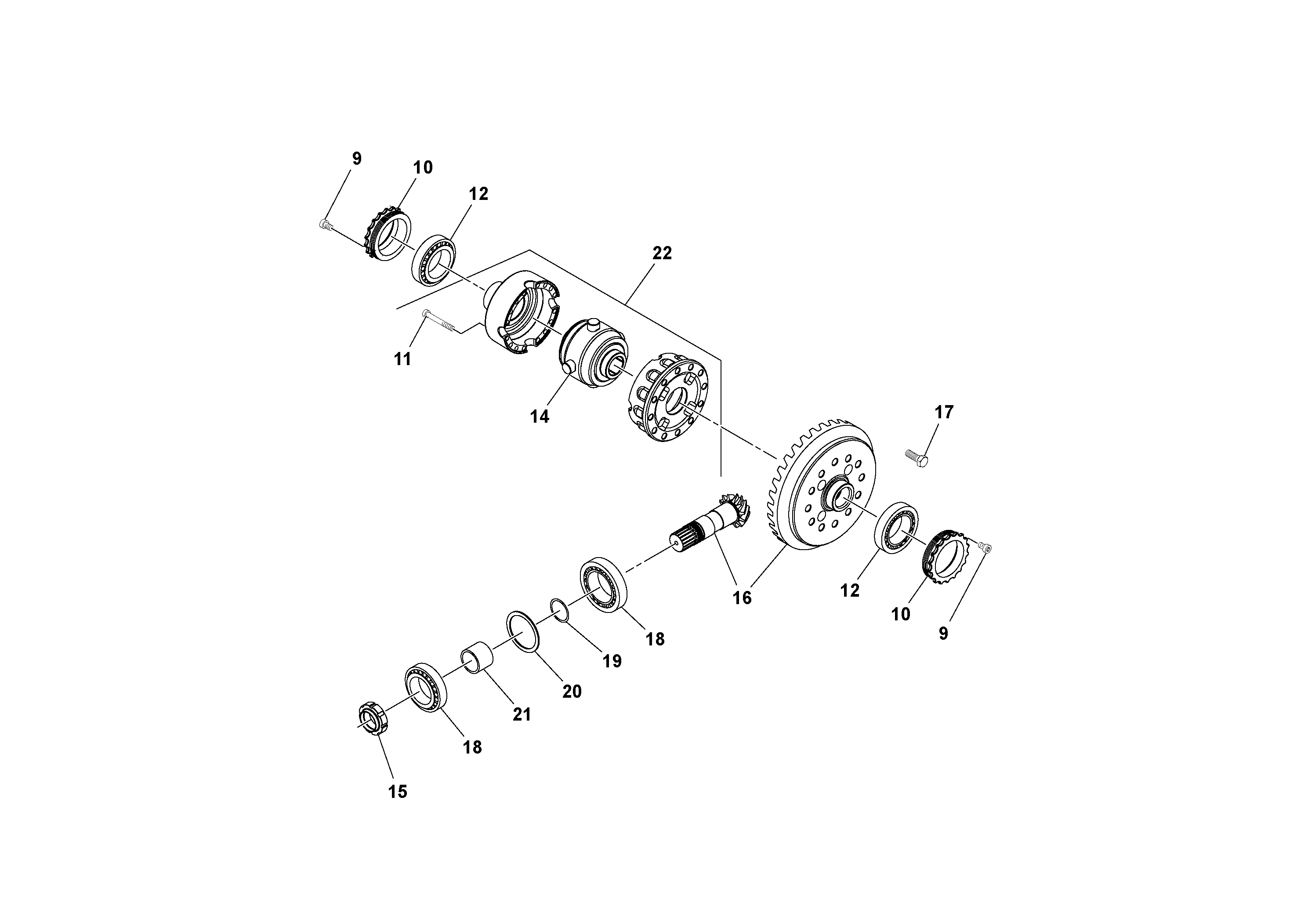Схема запчастей Volvo SD115D/SD115F S/N 23273 - - 74545 Мост (ось) 
