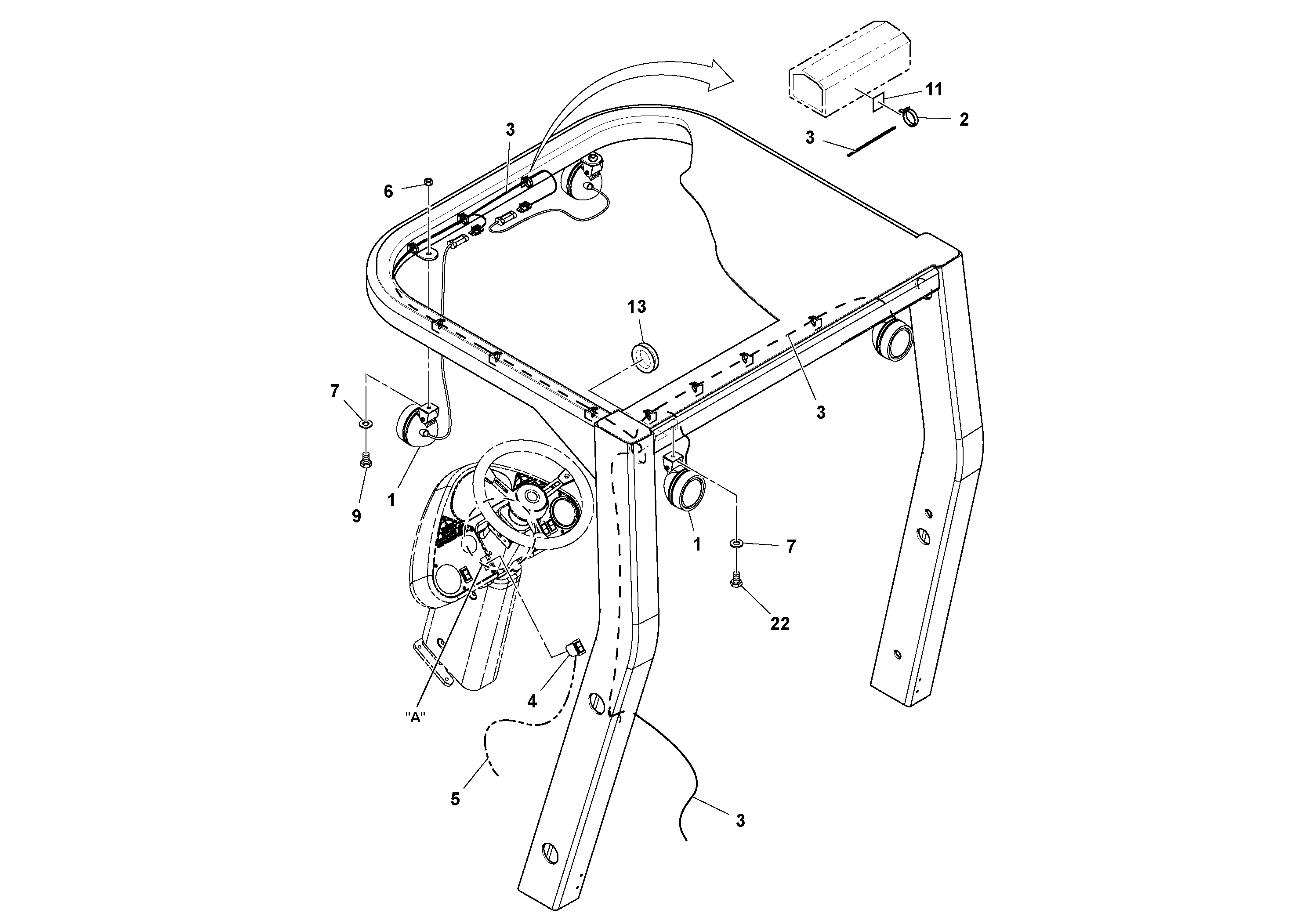 Схема запчастей Volvo SD130D/DX/F S/N 600012 - - 85774 Work lights Installation 