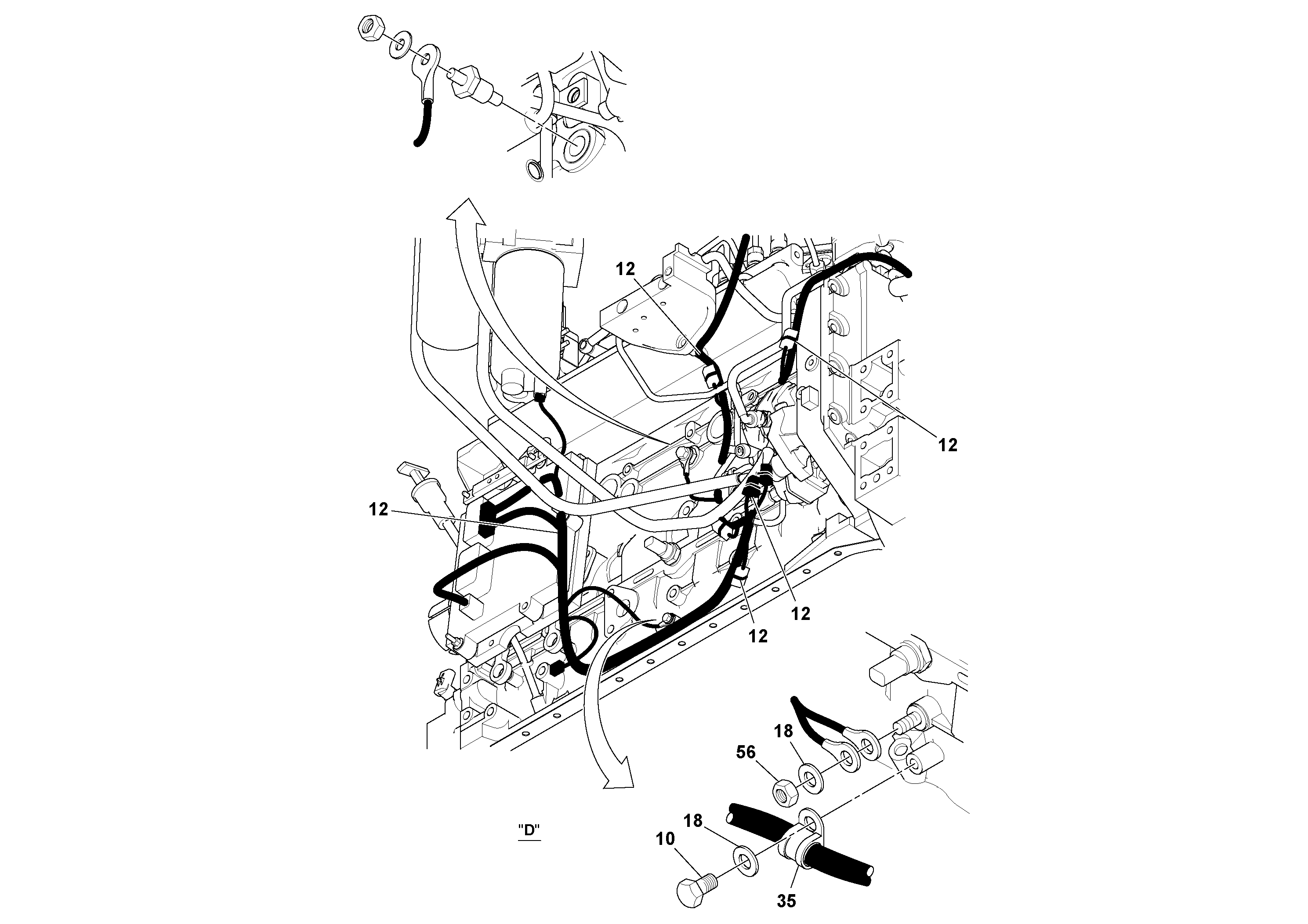 Схема запчастей Volvo SD130D/DX/F S/N 600012 - - 83095 Electrical Installation 
