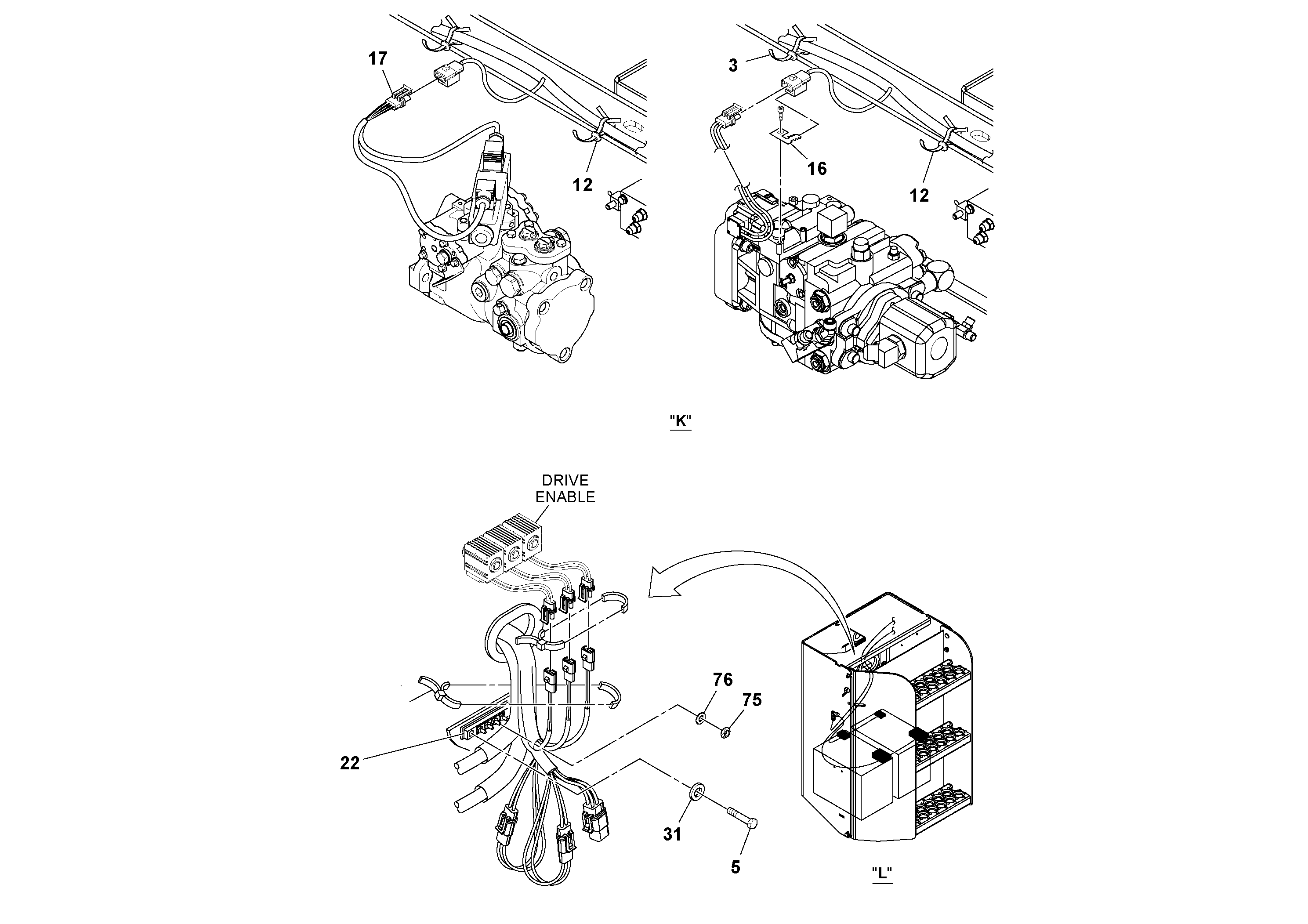 Схема запчастей Volvo SD130D/DX/F S/N 600012 - - 89427 Electrical Installation 