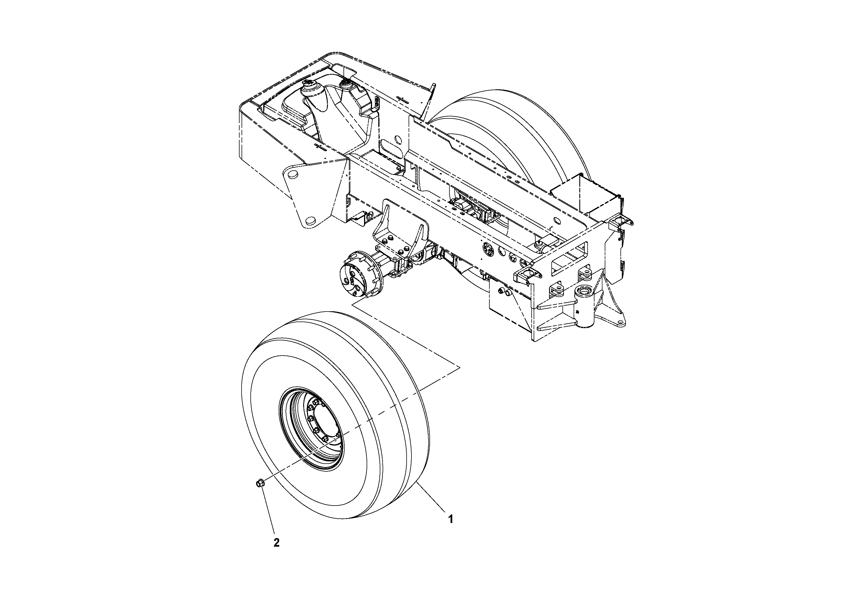 Схема запчастей Volvo SD130D/DX/F S/N 600012 - - 87264 Tire and Wheel Assembly 
