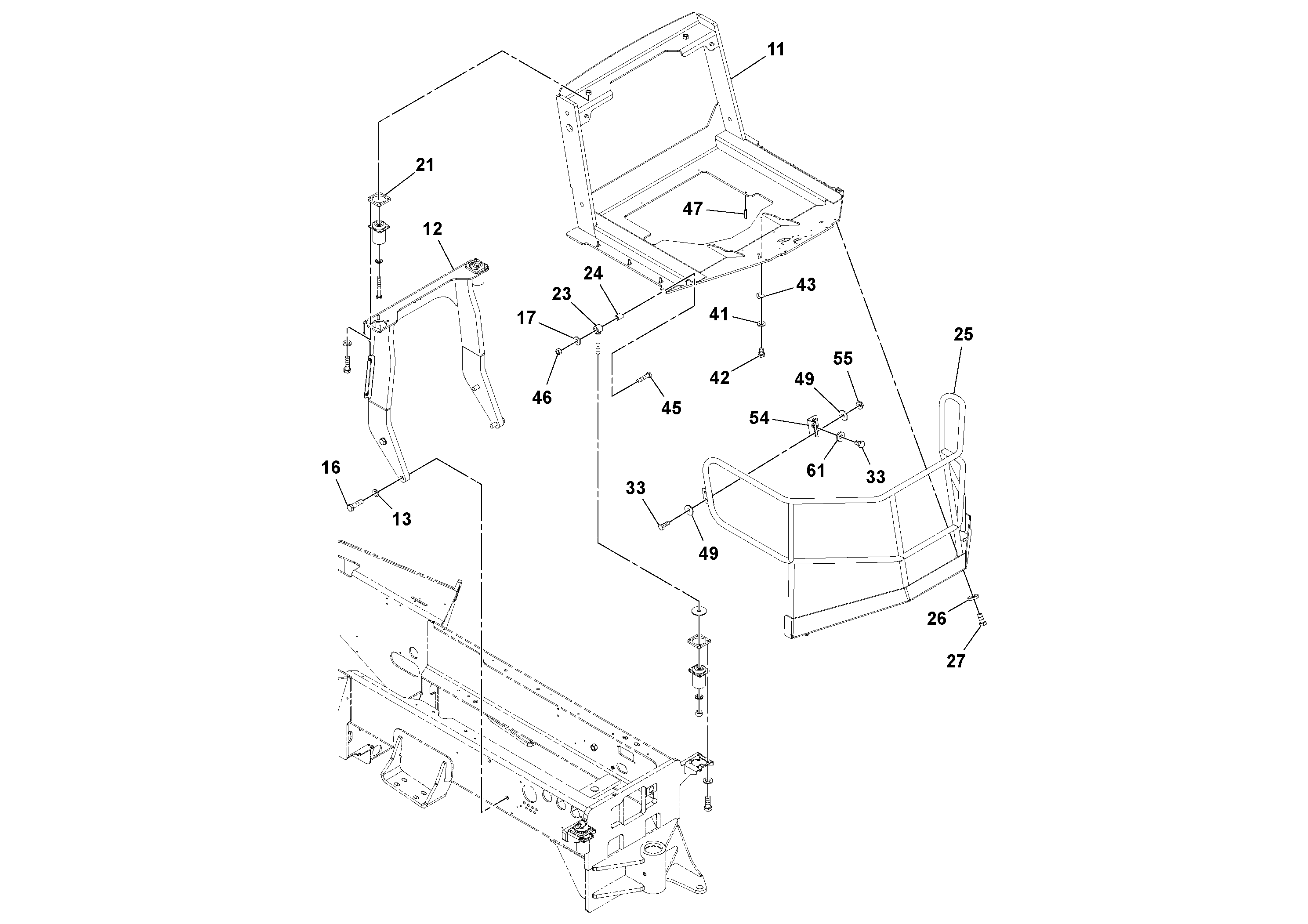 Схема запчастей Volvo SD130D/DX/F S/N 600012 - - 84951 Operators Platform Installation 