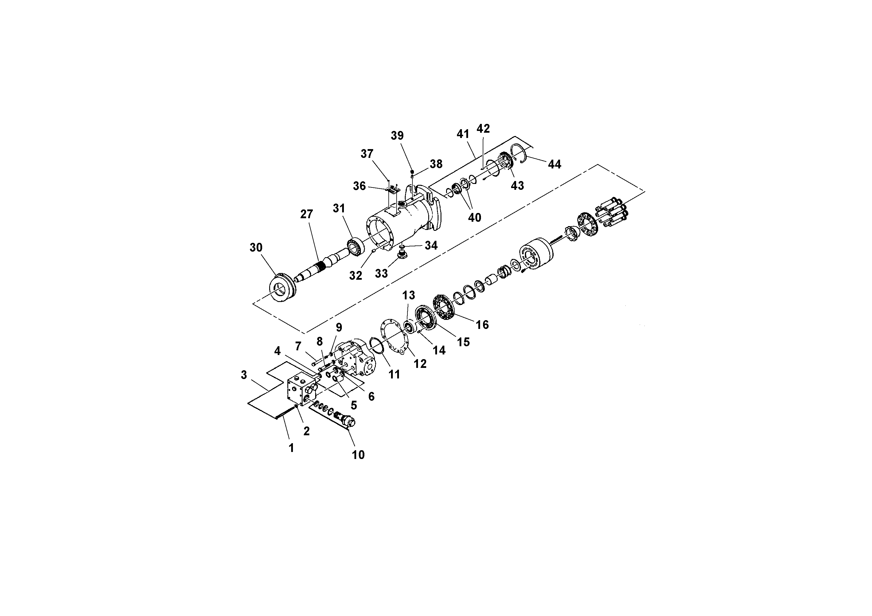 Схема запчастей Volvo RW100A S/N 196960 - - 93565 Traction Drive Motor 