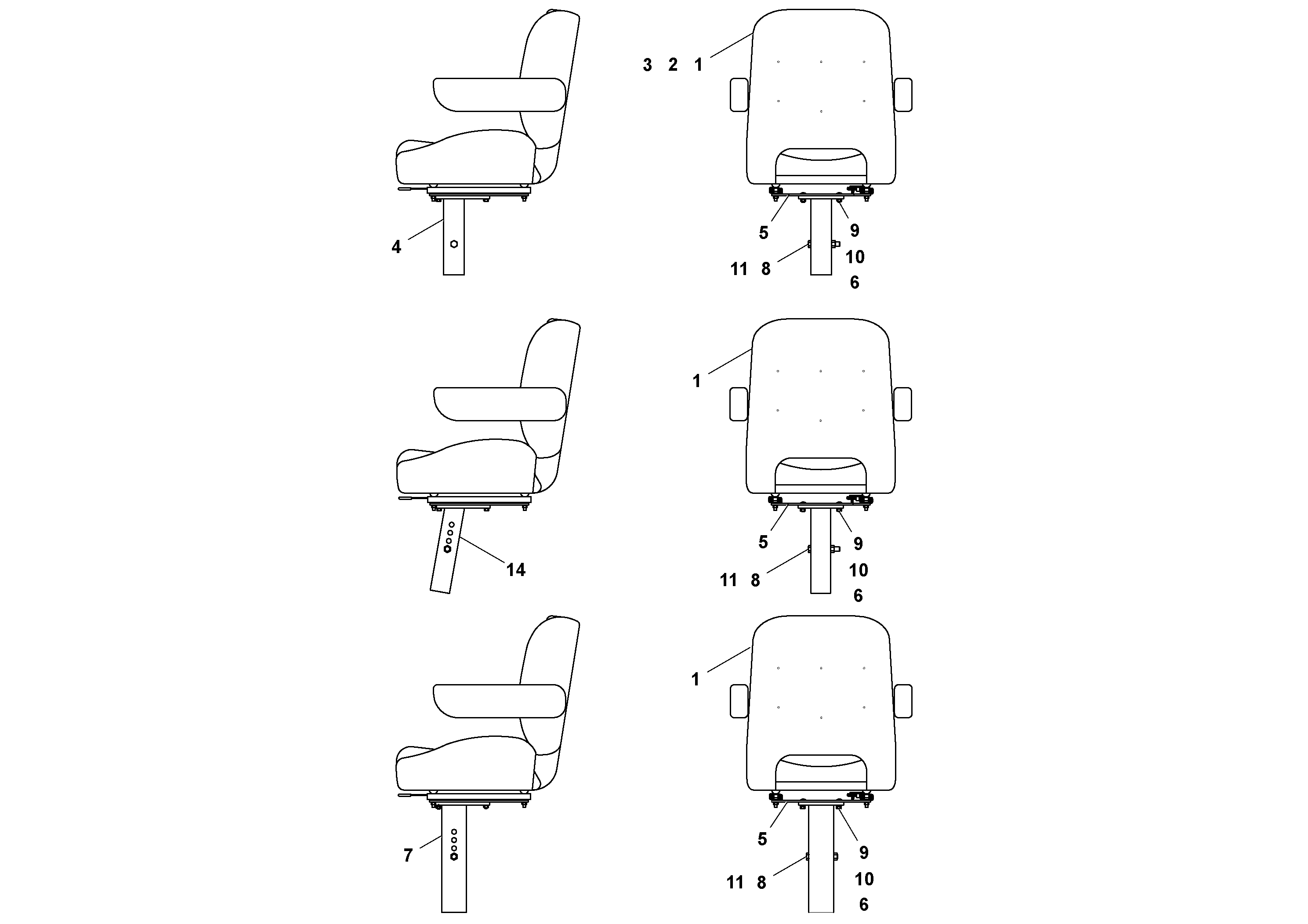 Схема запчастей Volvo RW100A S/N 196960 - - 95382 Second Seat Installation 