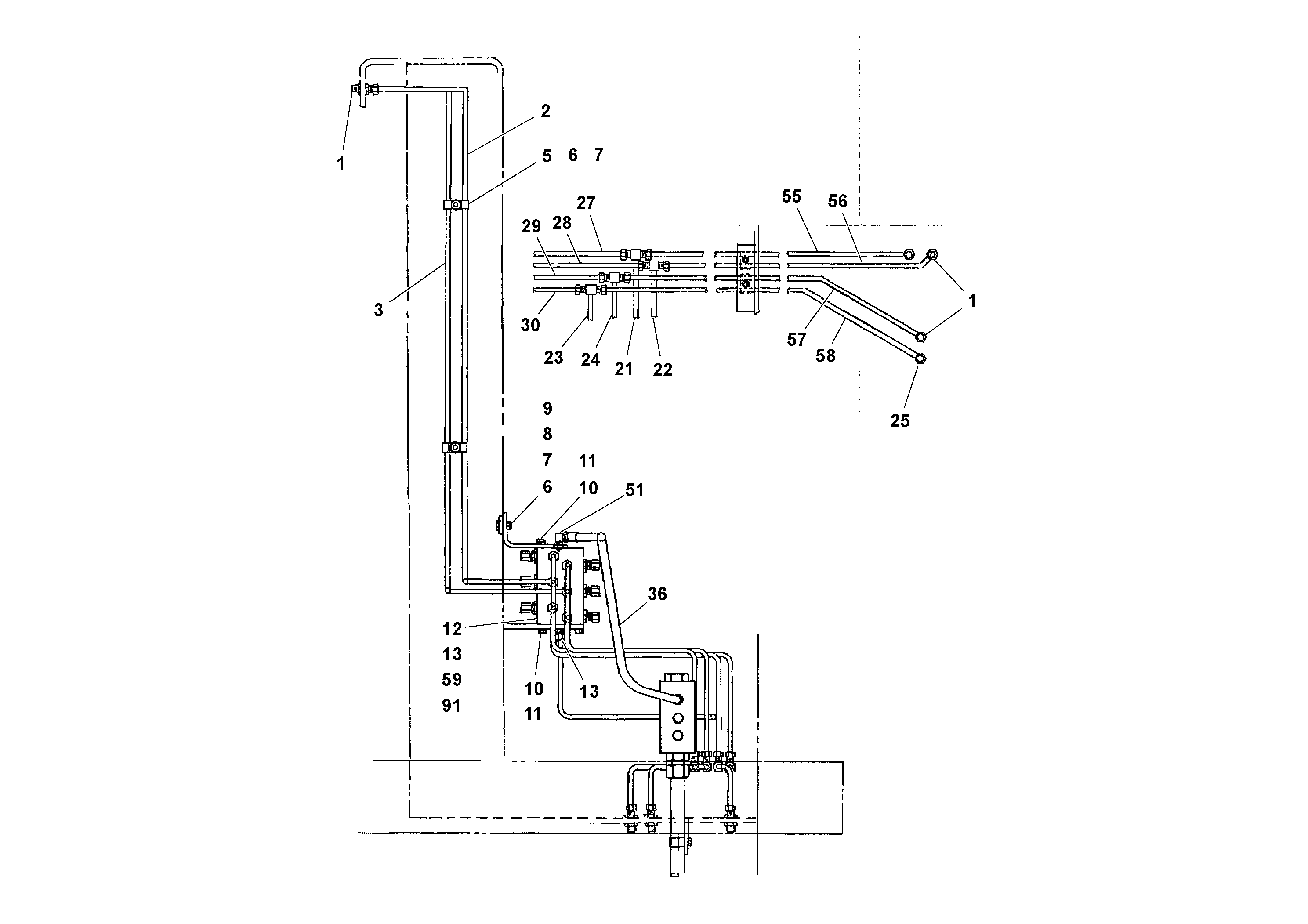 Схема запчастей Volvo RW100A S/N 196960 - - 100569 Hydraulic installation 