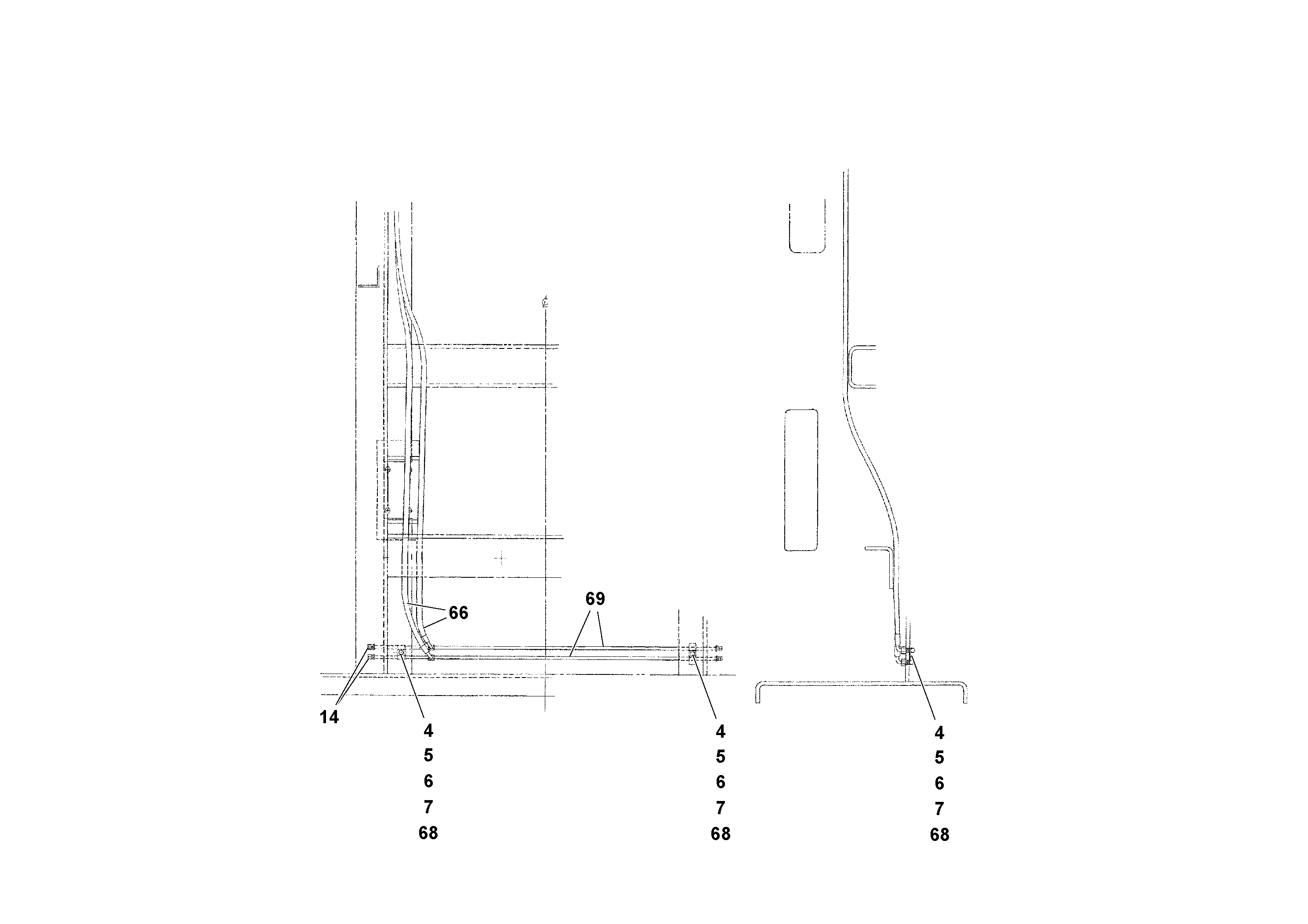 Схема запчастей Volvo RW100A S/N 196960 - - 94469 Hydraulic installation 