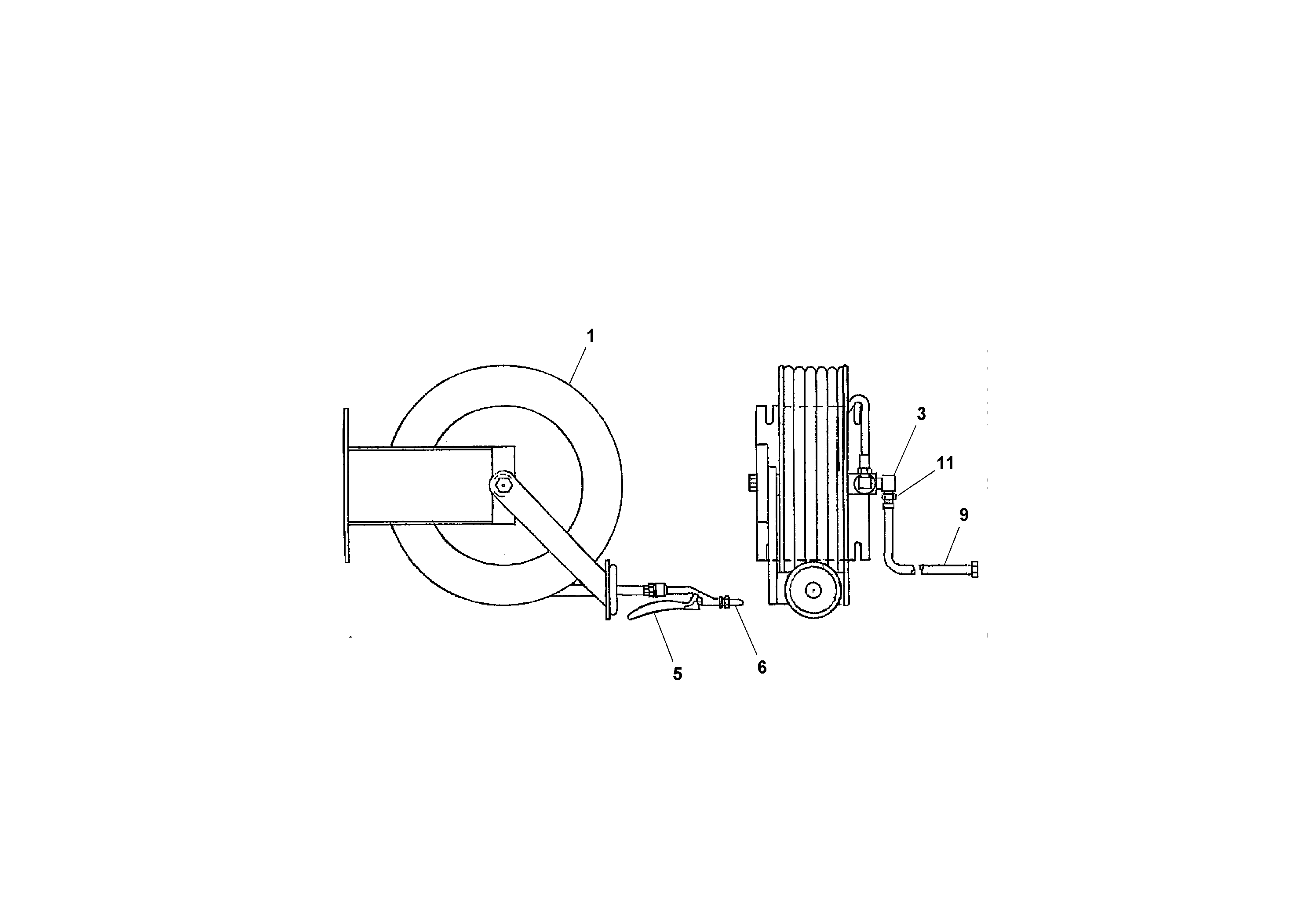 Схема запчастей Volvo RW100A S/N 196960 - - 100573 Hose Reel Assembly 