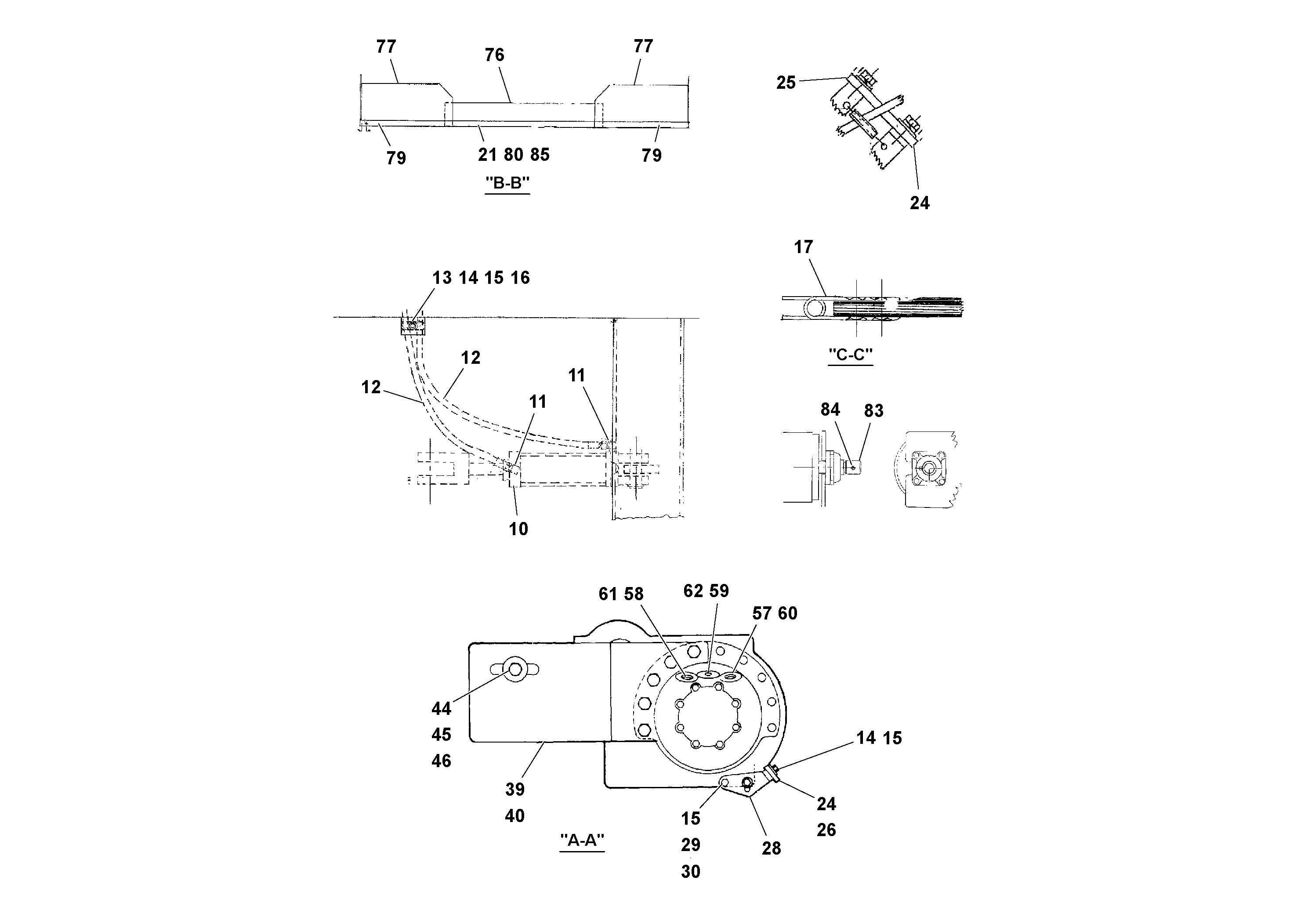 Схема запчастей Volvo RW100A S/N 196960 - - 91733 Hopper Trim Arrangement 