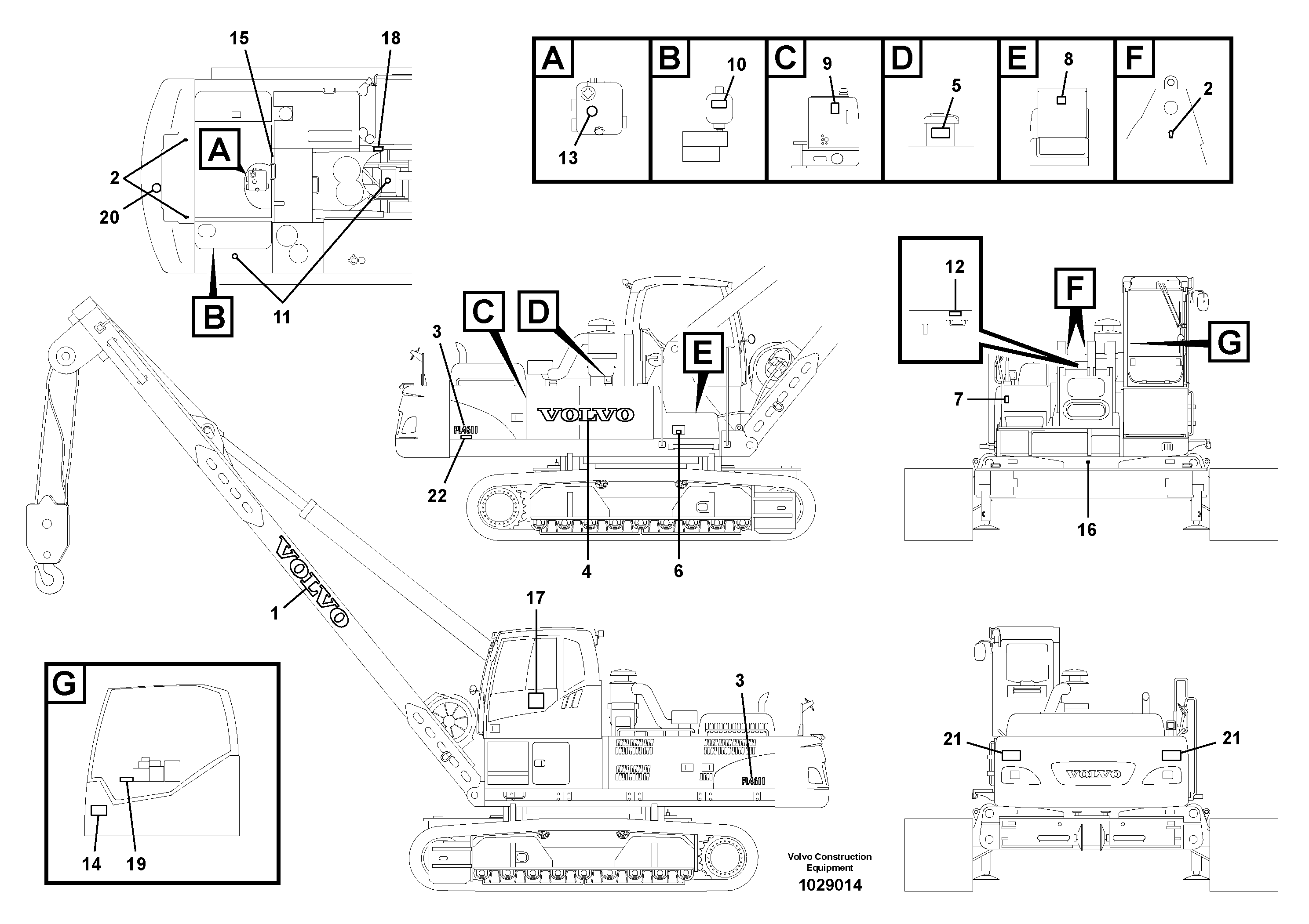 Схема запчастей Volvo PL4611 - 69464 Decals 