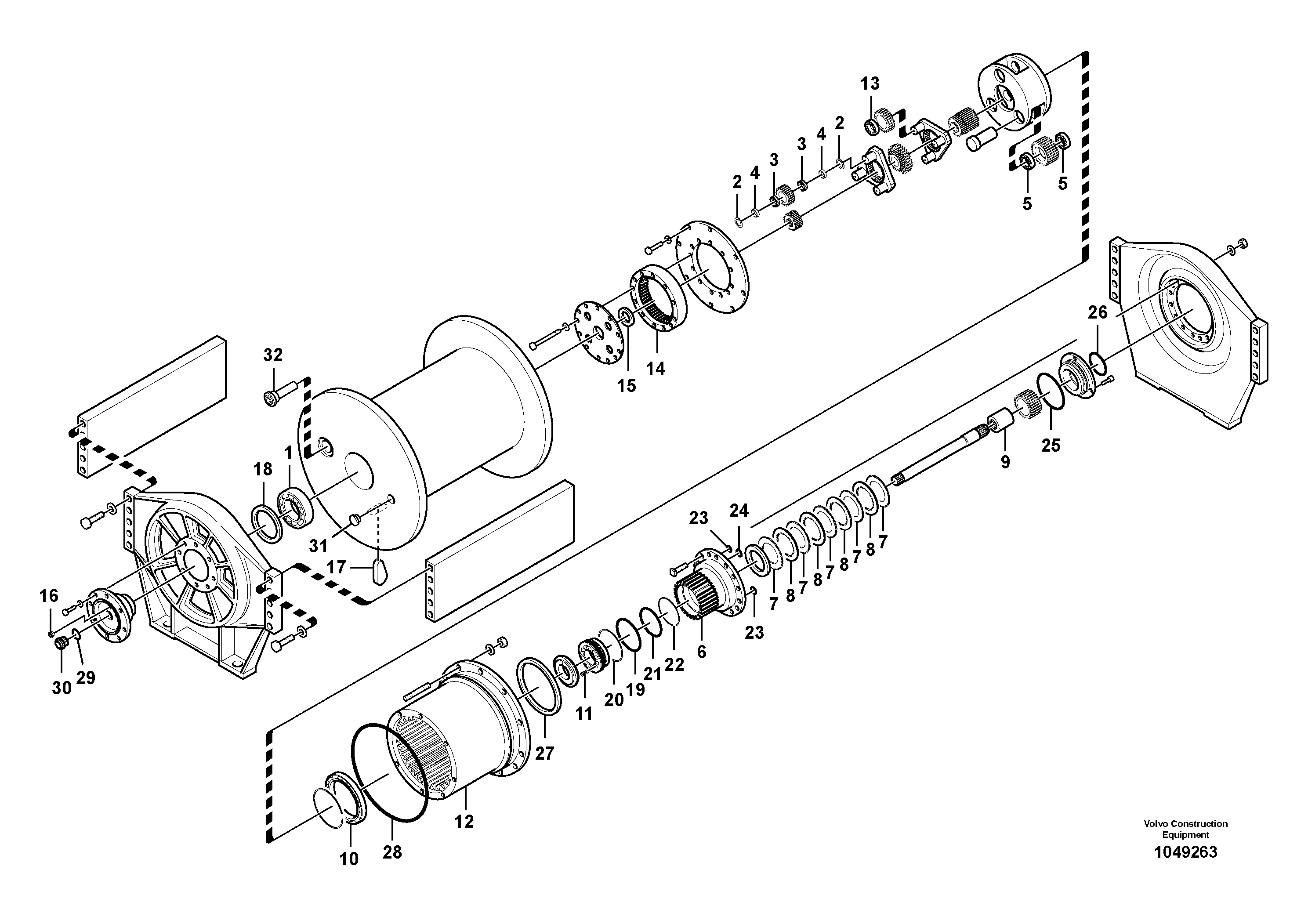 Схема запчастей Volvo PL4611 - 46576 Working hydraulics, Winch 