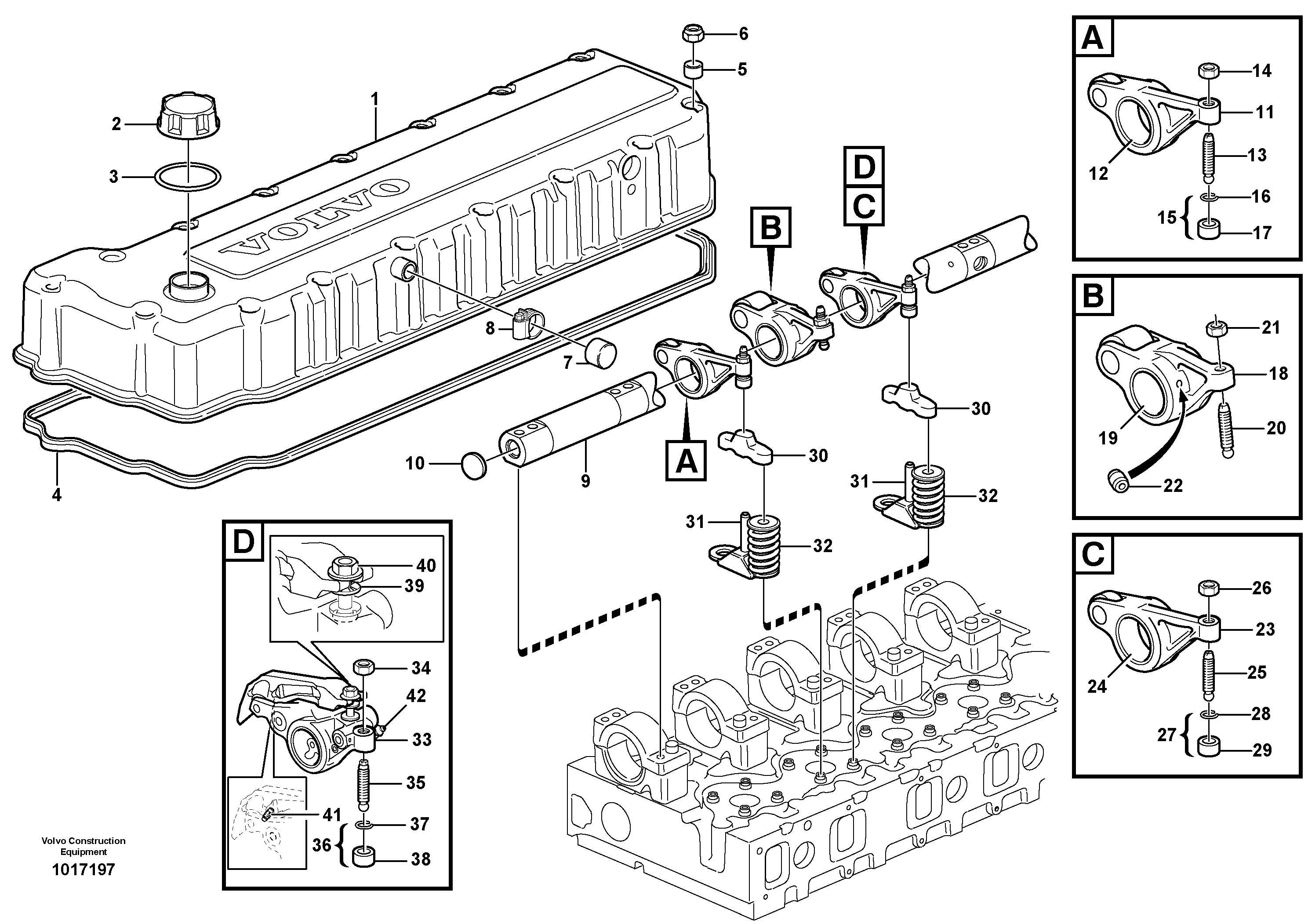 Схема запчастей Volvo PL4611 - 100713 Valve mechanism 