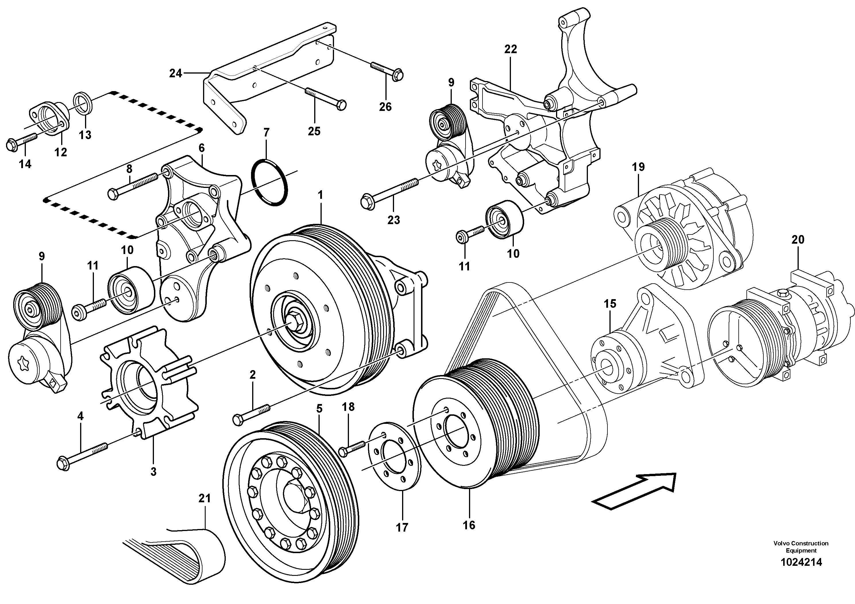 Схема запчастей Volvo PL4611 - 83431 Belt transmission 