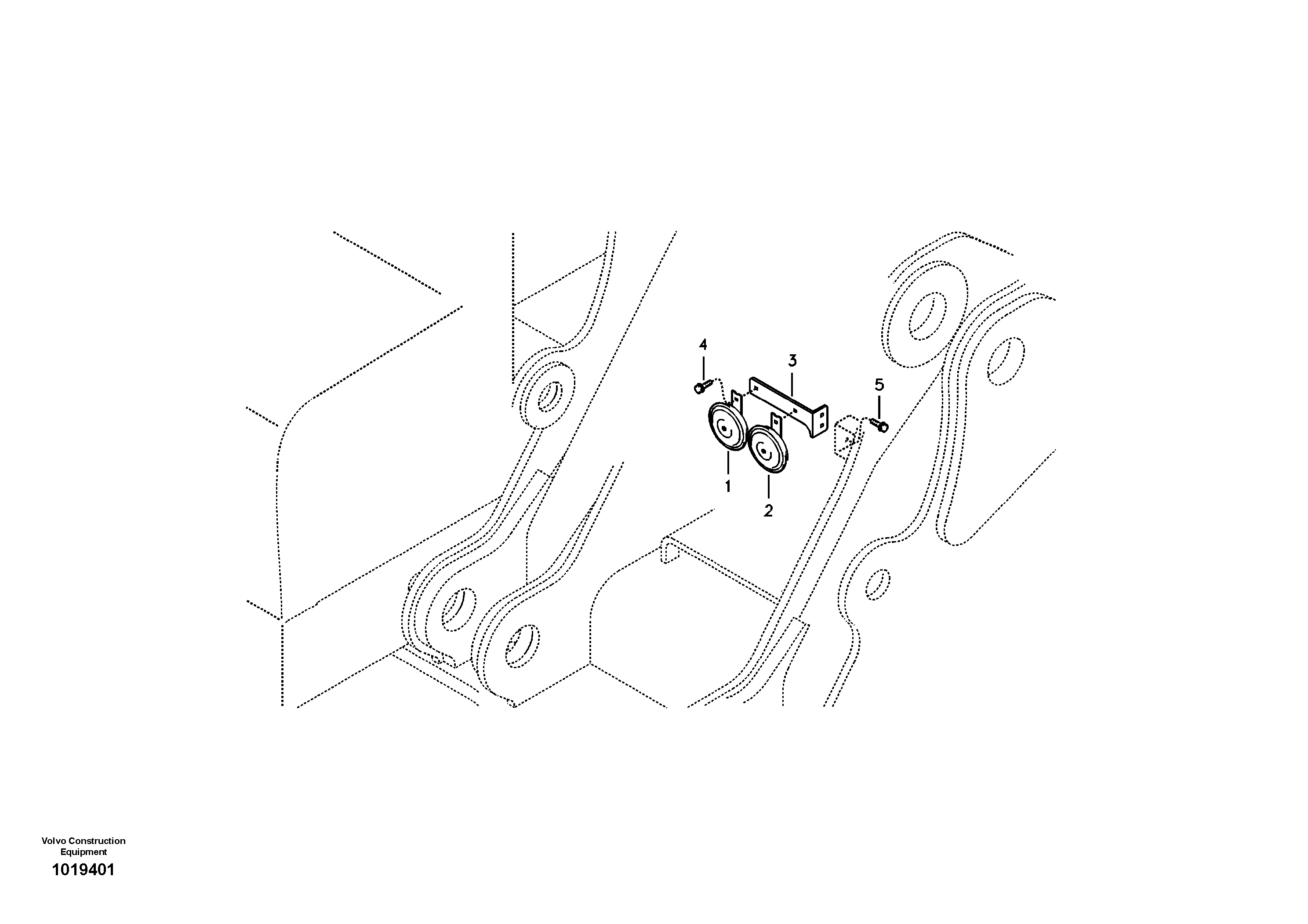 Схема запчастей Volvo PL4611 - 42970 Horn 
