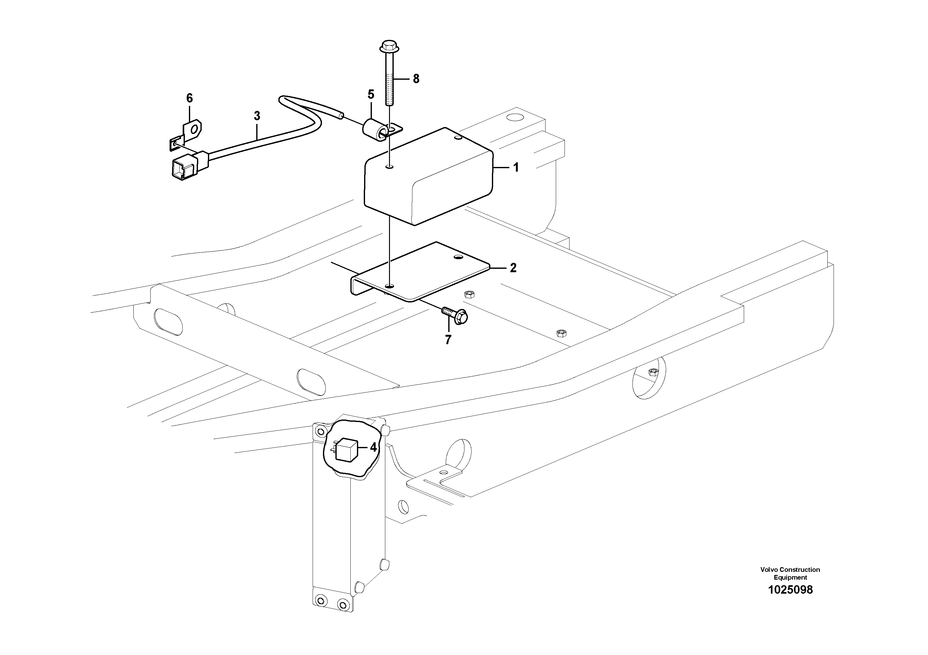 Схема запчастей Volvo PL4611 - 61354 Back-up warning unit 