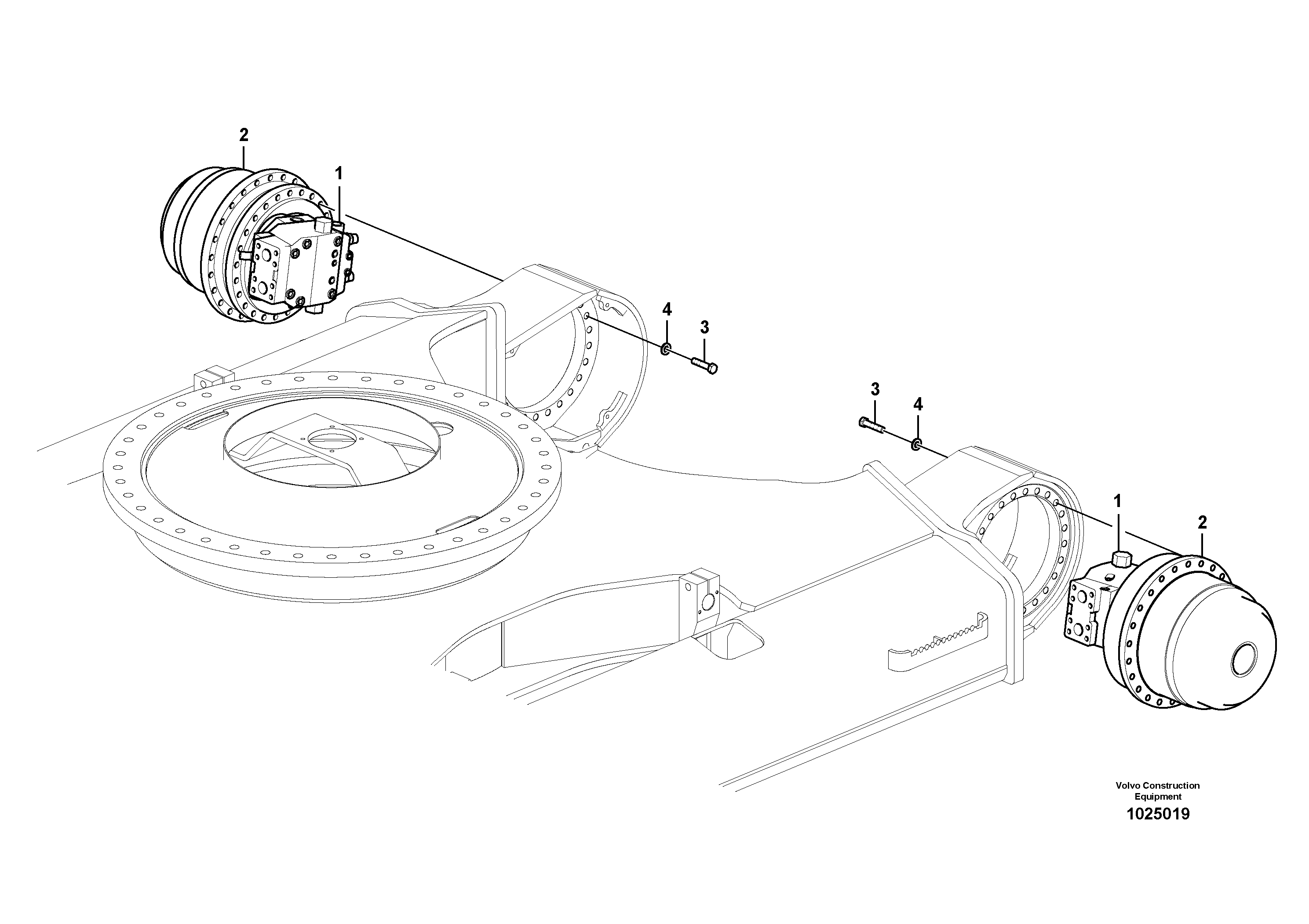 Схема запчастей Volvo PL4611 - 25080 Travel motor with mounting parts 