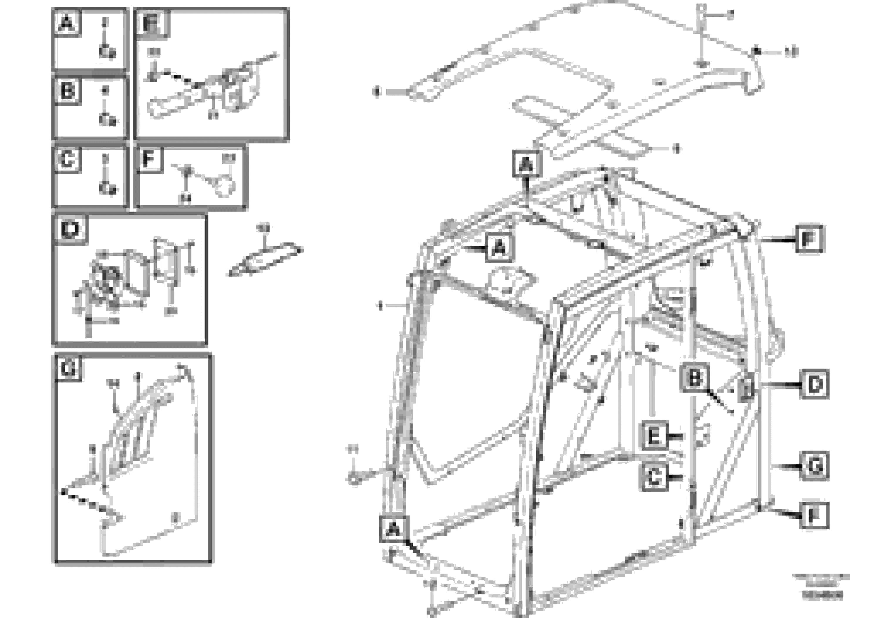 Схема запчастей Volvo PL4611 - 56448 Cab body: roof and floor panel 