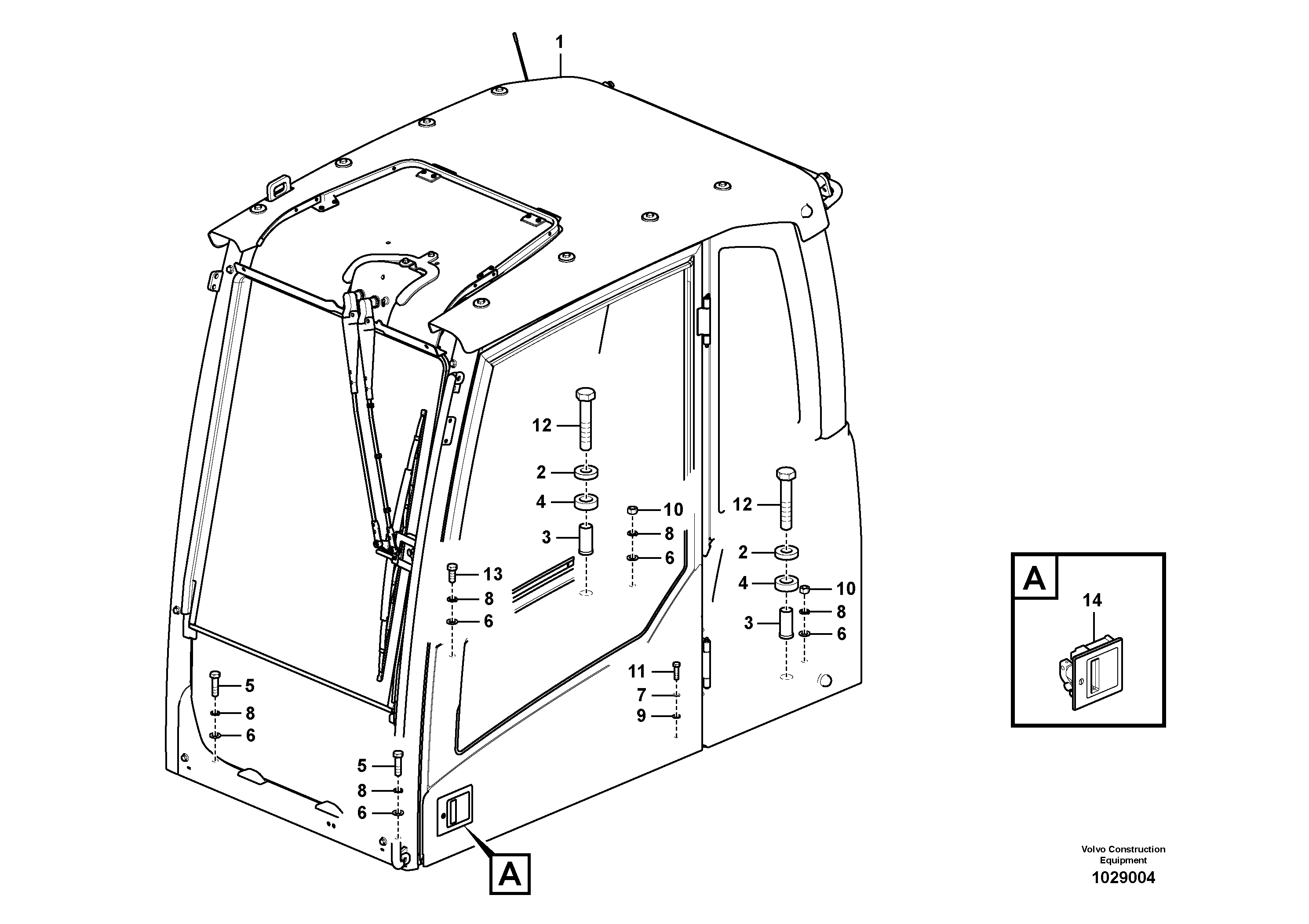 Схема запчастей Volvo PL4611 - 9176 Cab mount 