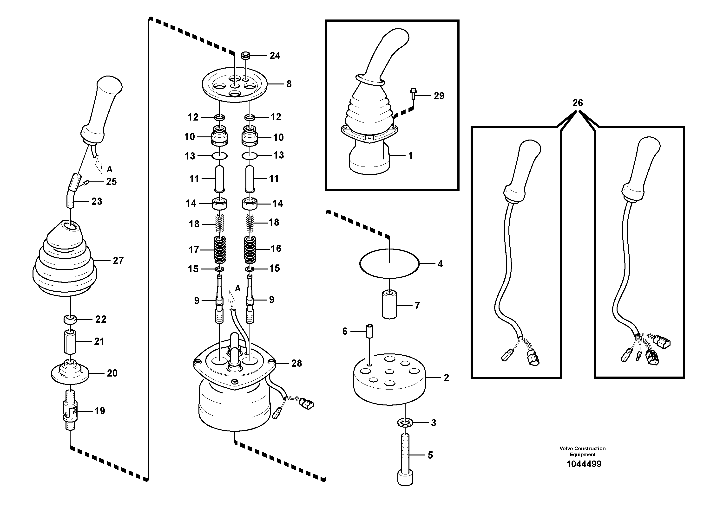 Схема запчастей Volvo PL4608 - 87485 Servo system, remote control valve 