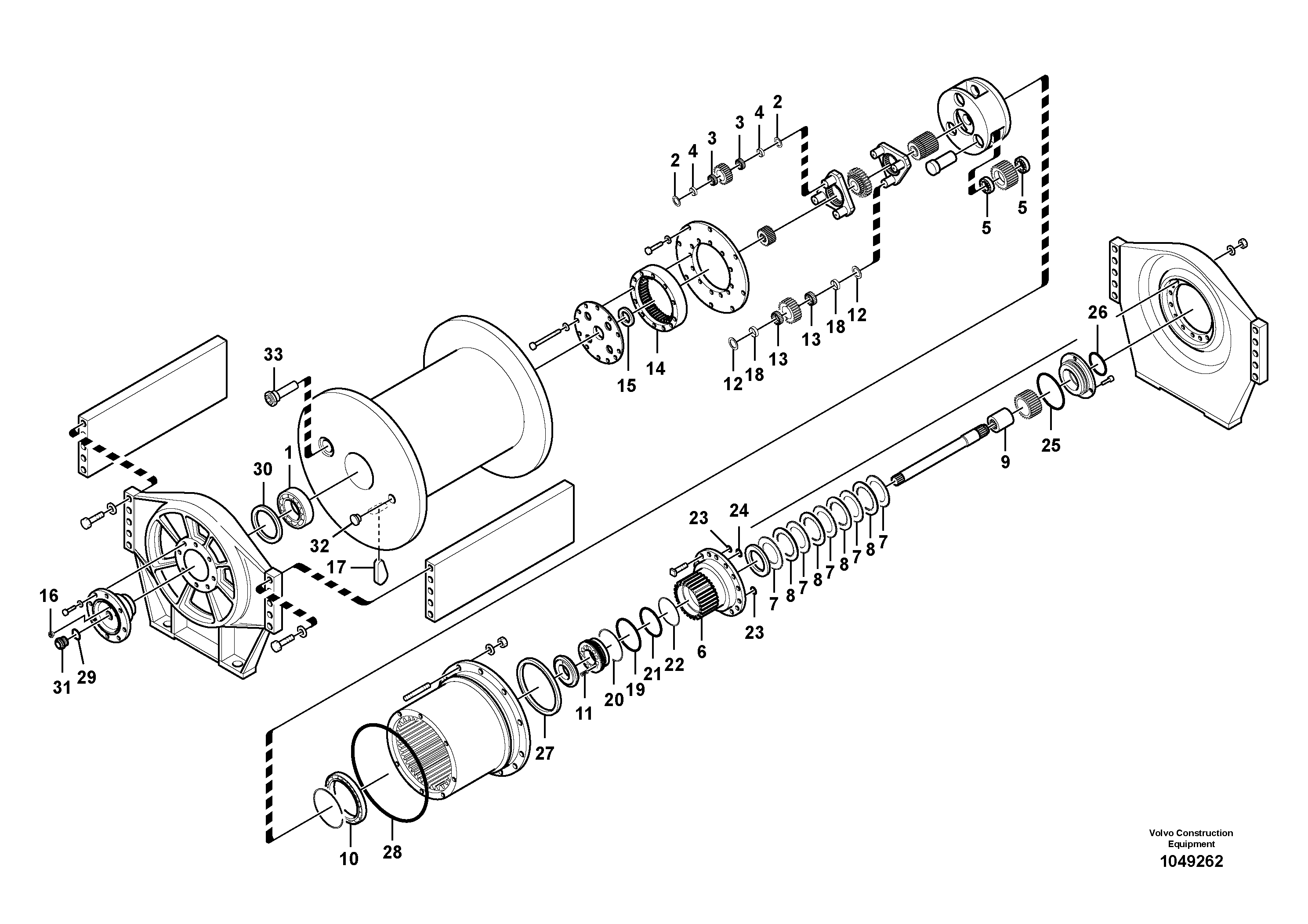 Схема запчастей Volvo PL4608 - 46577 Working hydraulics, Winch 